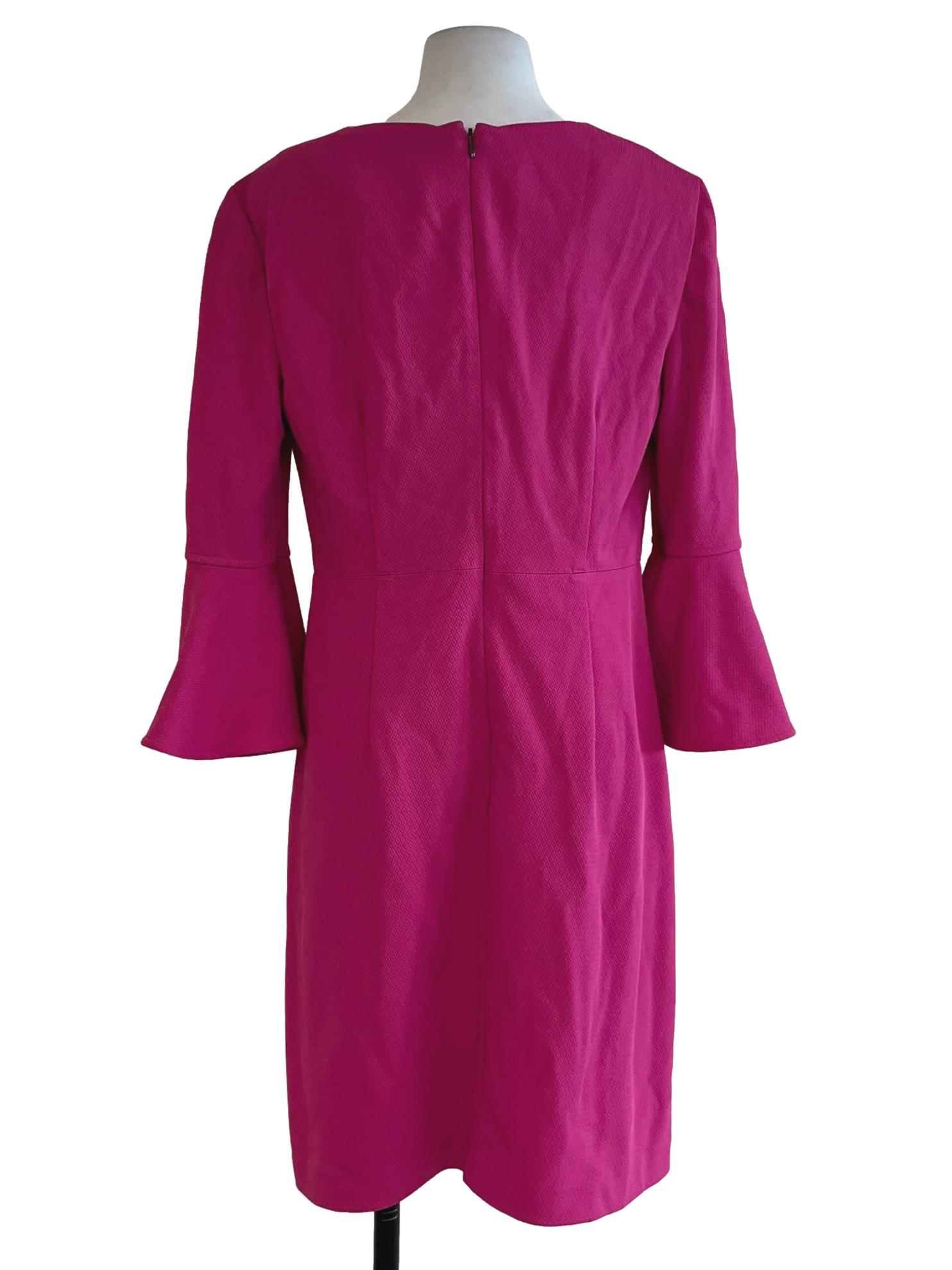 Fuscia V-Neckline Empire Dress