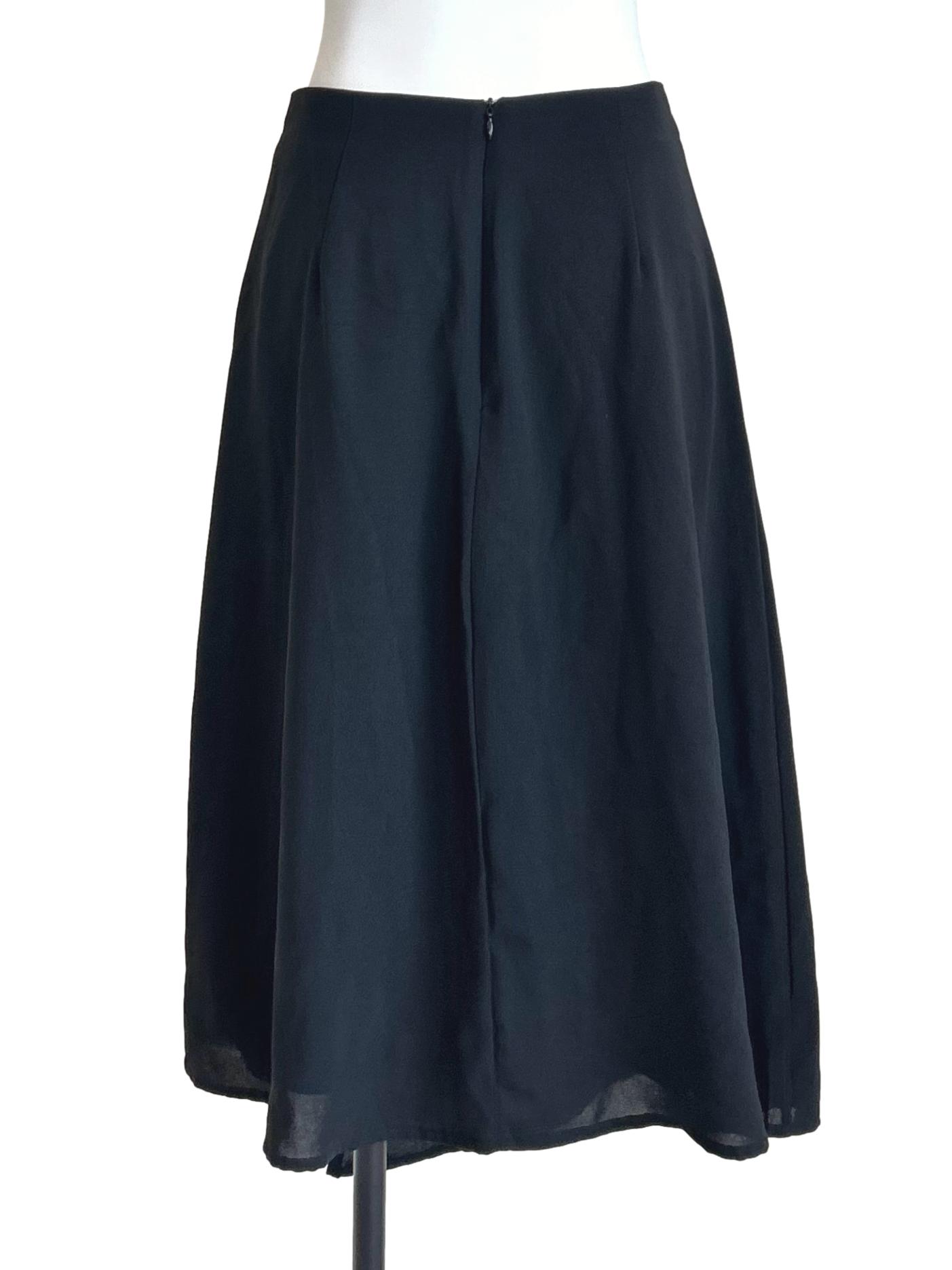 Black Flowy Midi Skirt