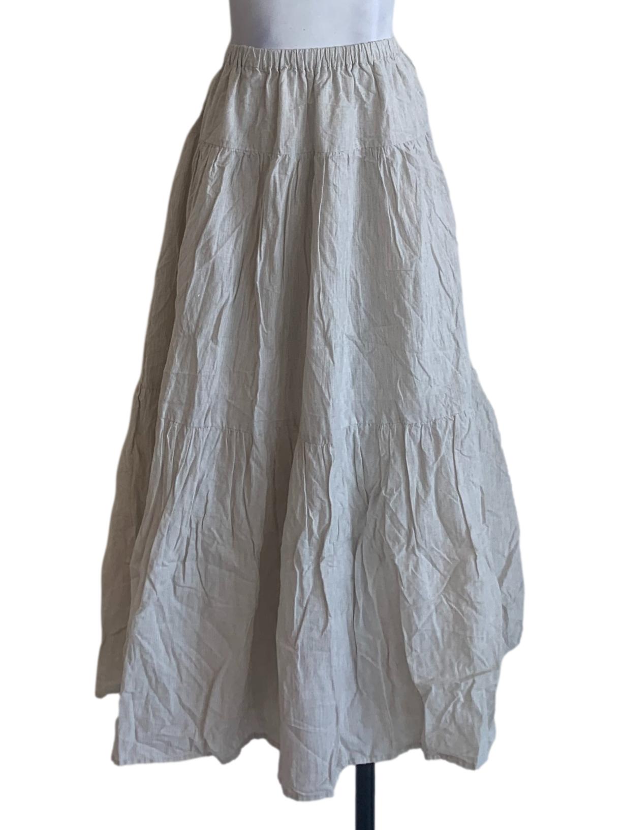 Rice White Box Pleated Skirt STH