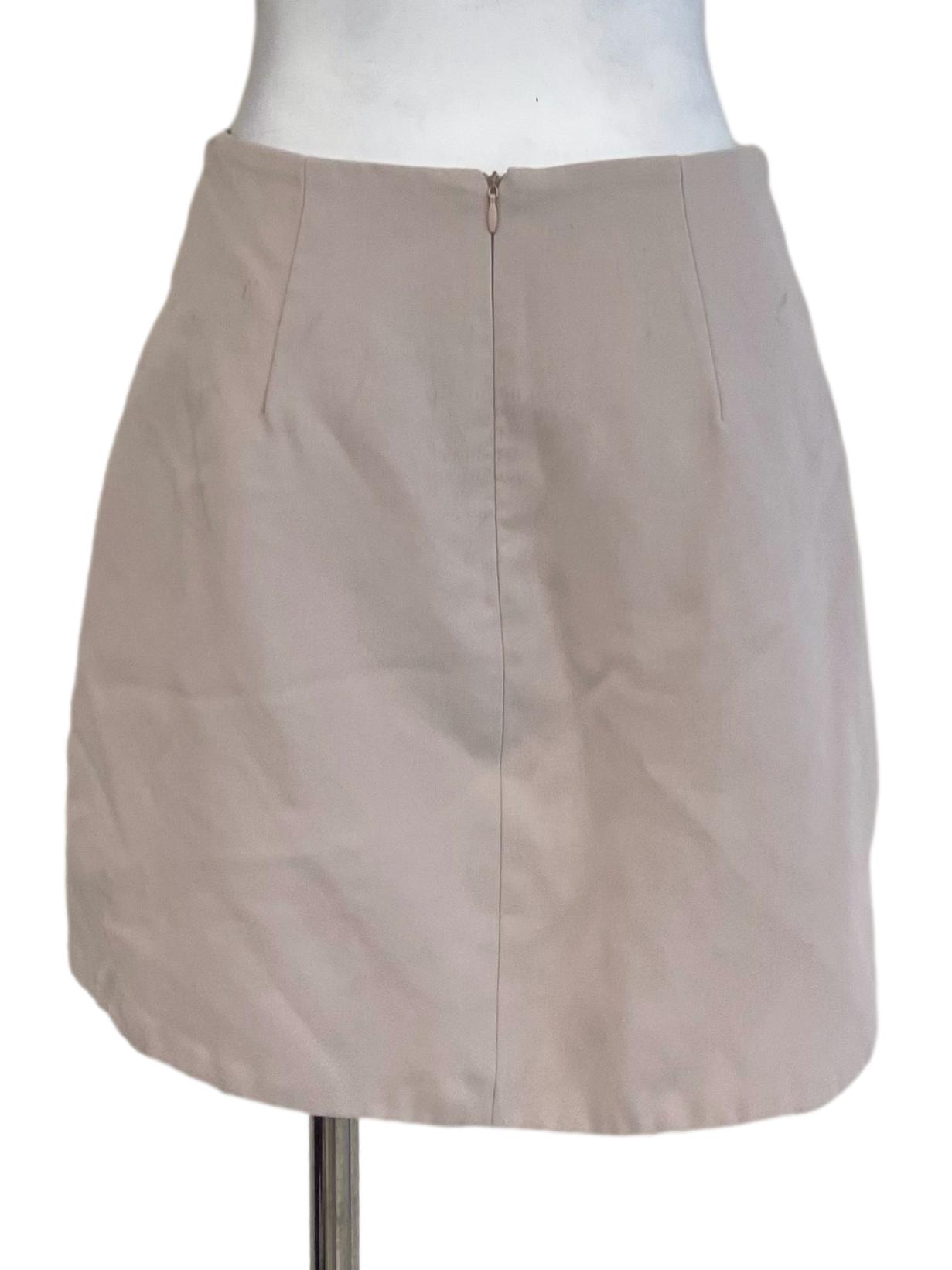 Pale Nude Cross Layer Skirt