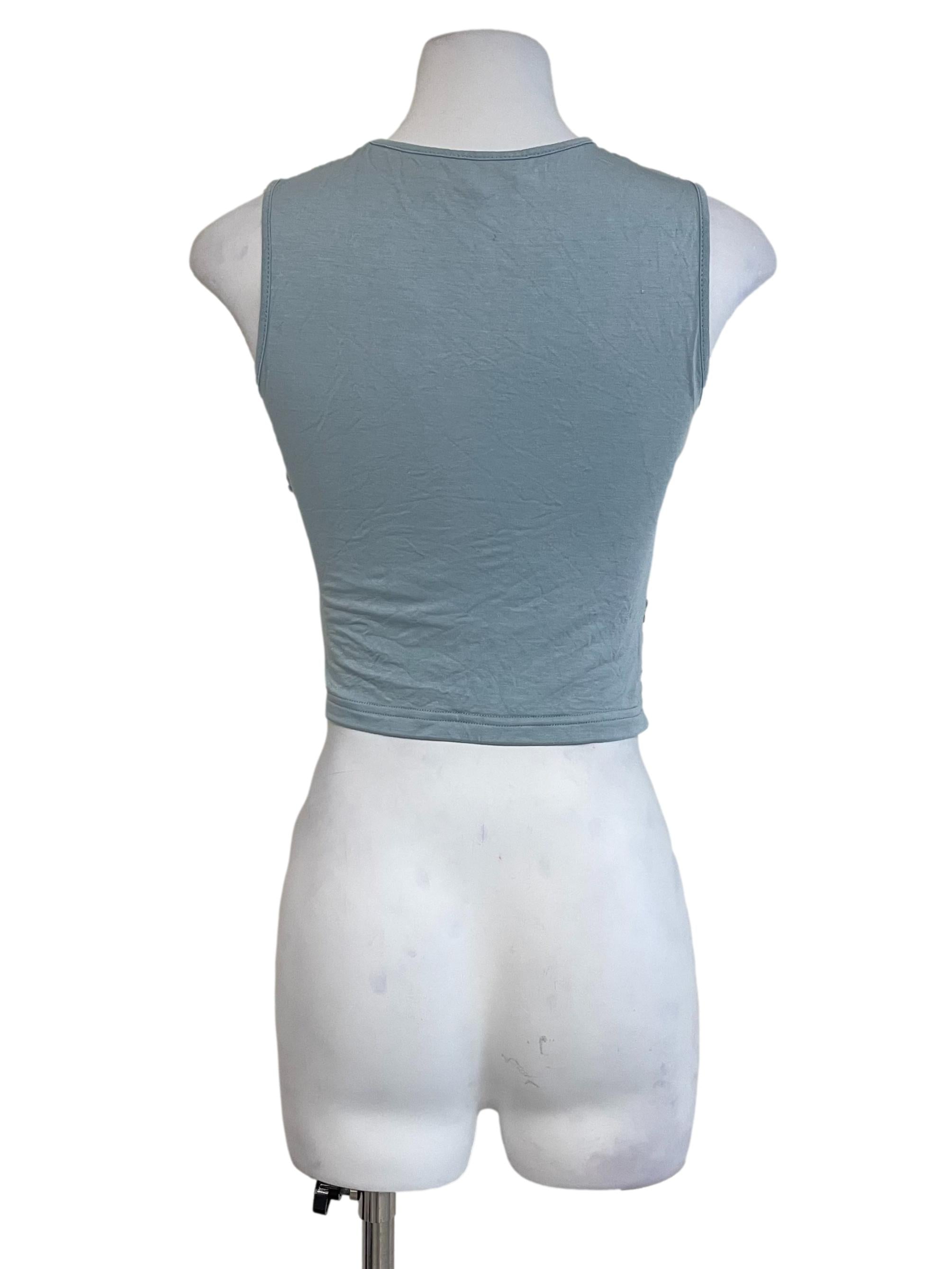 Baby Blue Draped Sleeveless Top