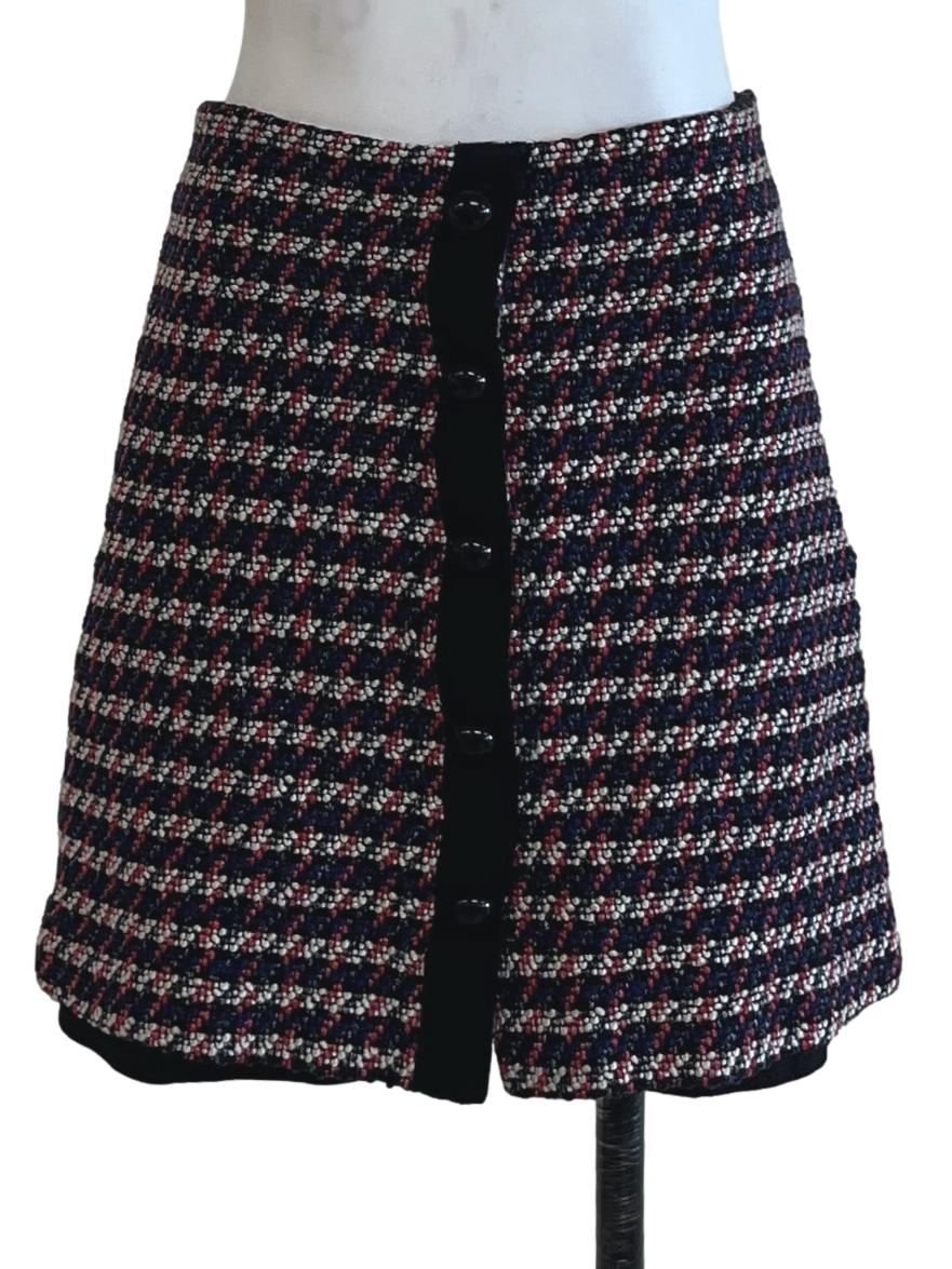 Black Nailshead Mini Skirt