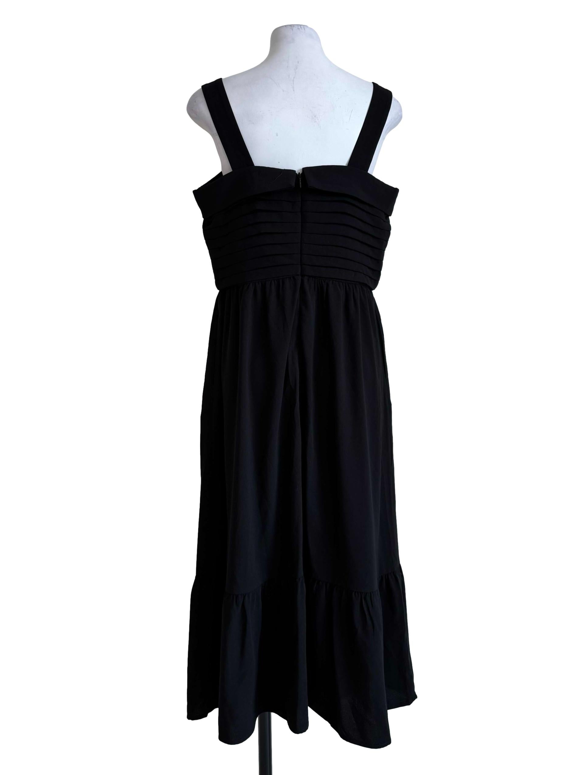 Soot Black Layered Apron Dress