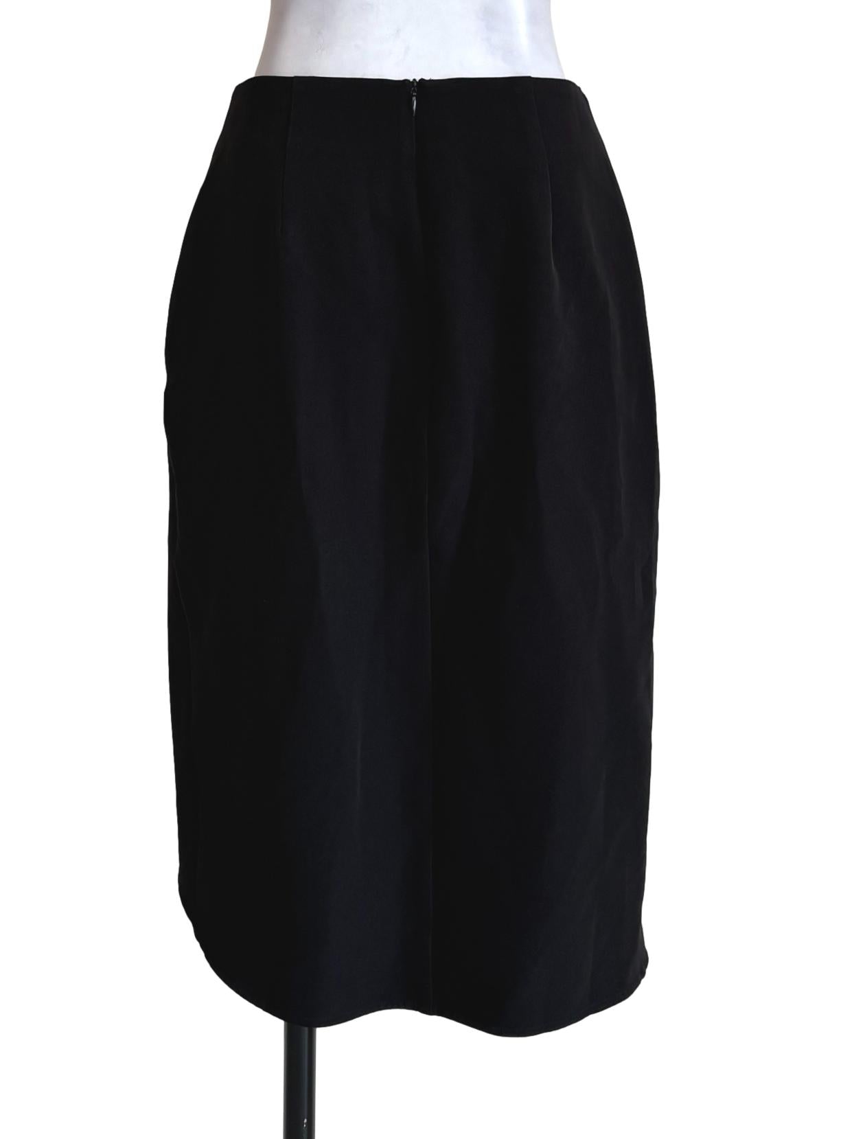 Black Asymmetrical Flap Skirt