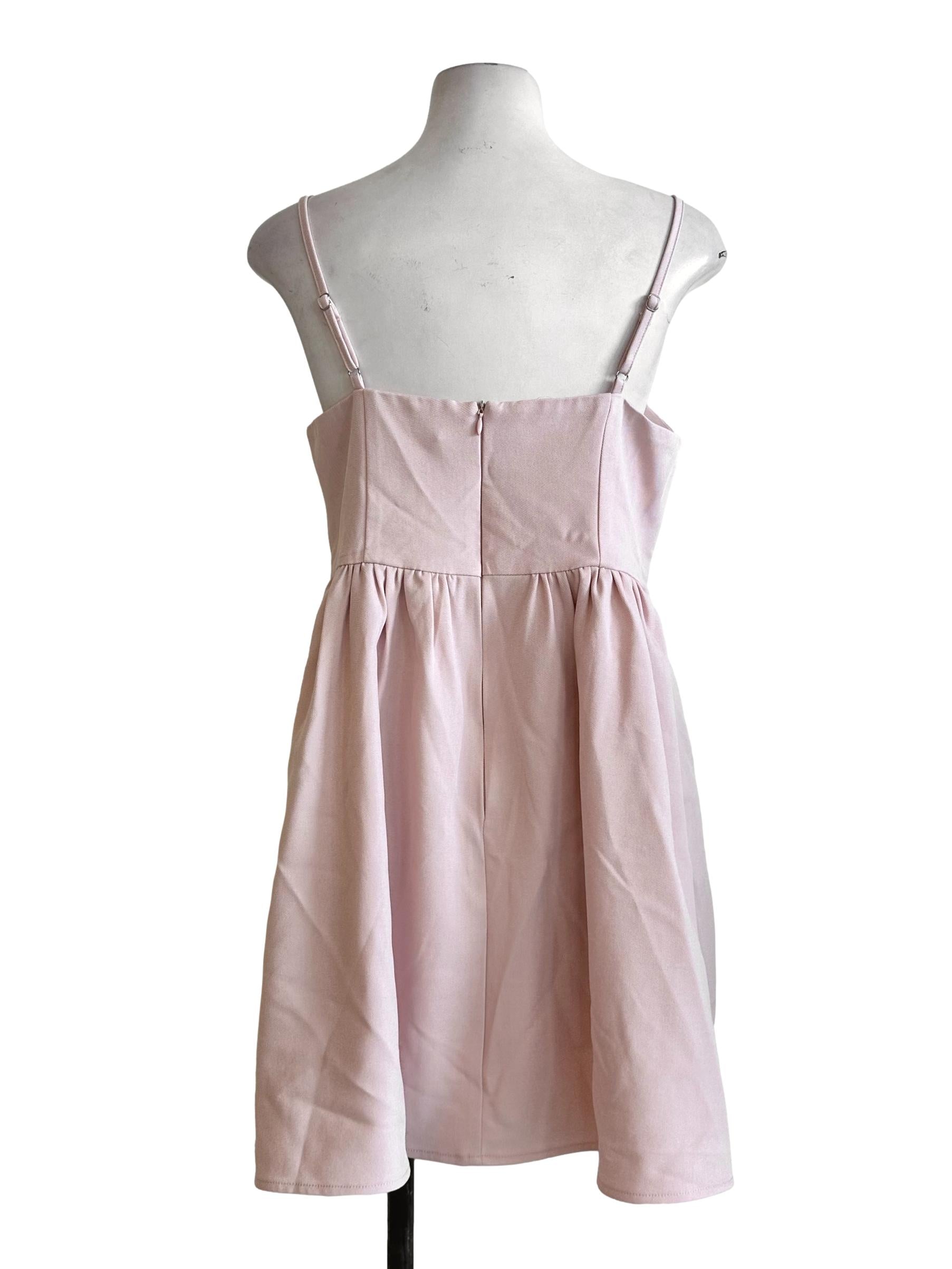 Rose Pink Padded Bow Pattern Romper