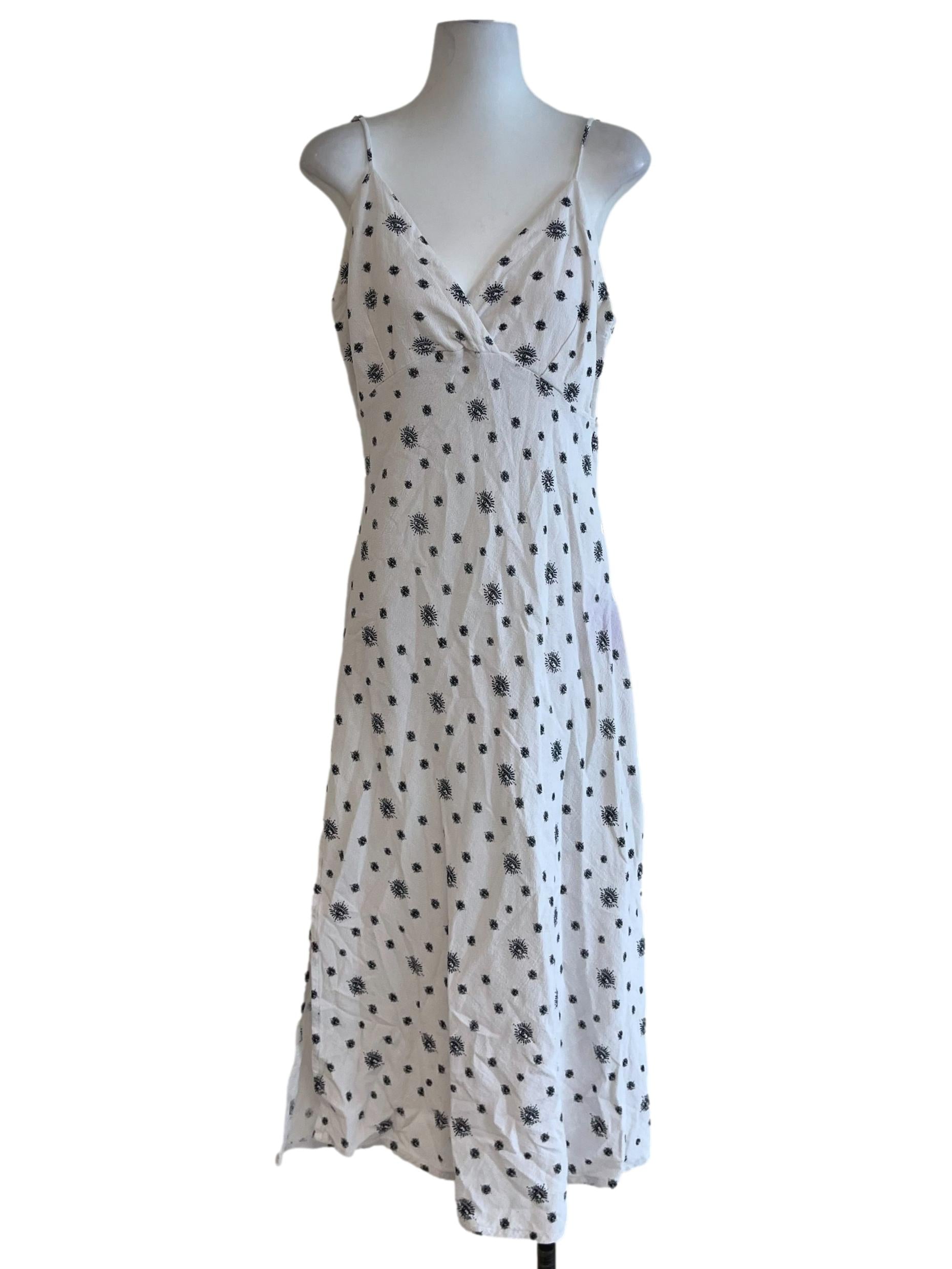 White V-Neckline Babydoll Dress