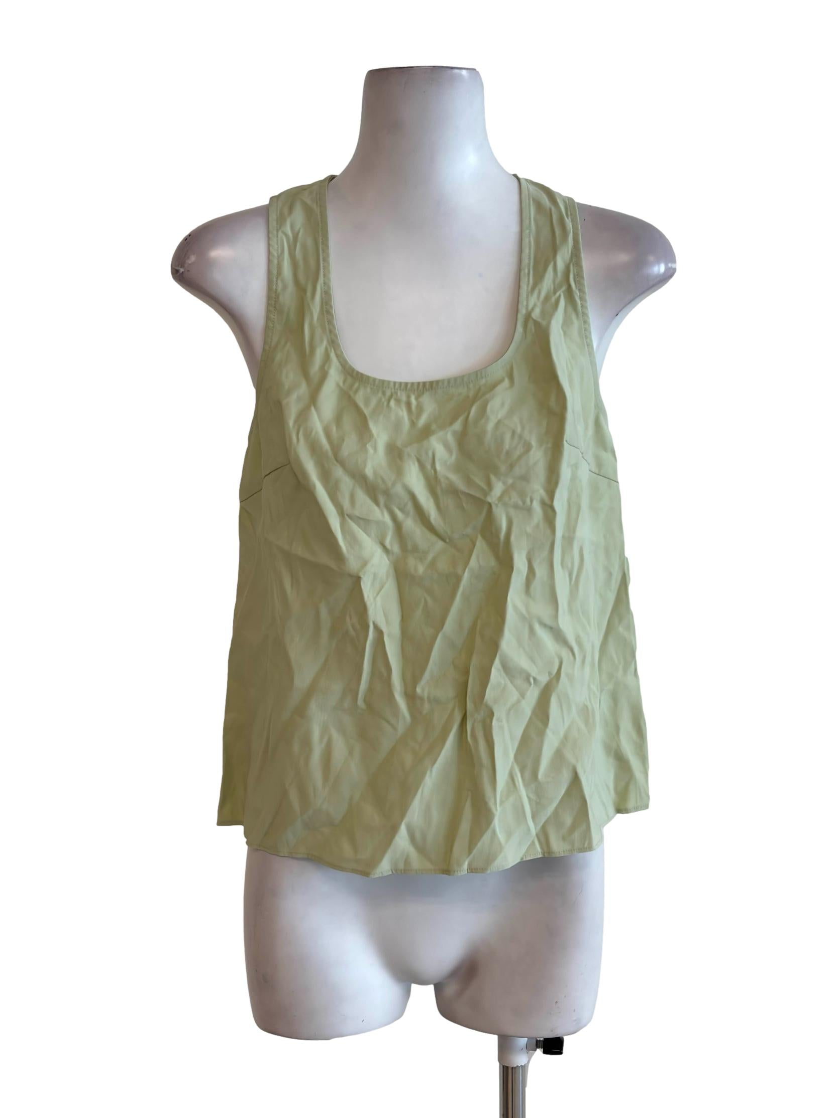 Lime Green Open Back Tank Top
