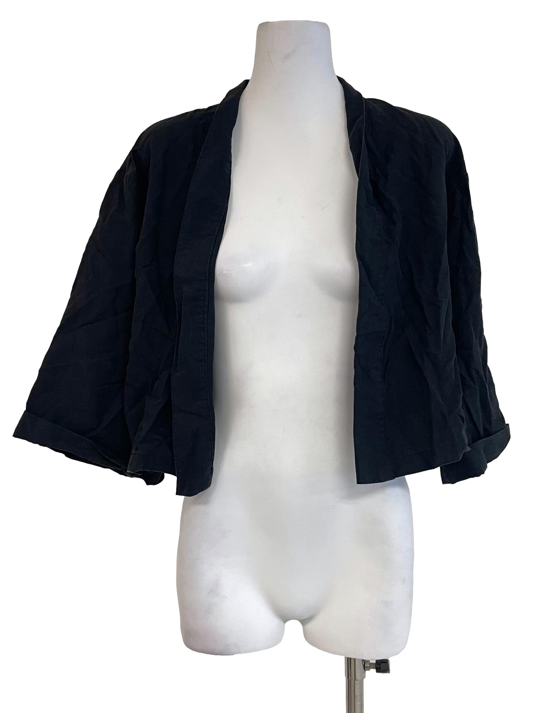 Charcoal Open Front Jacket