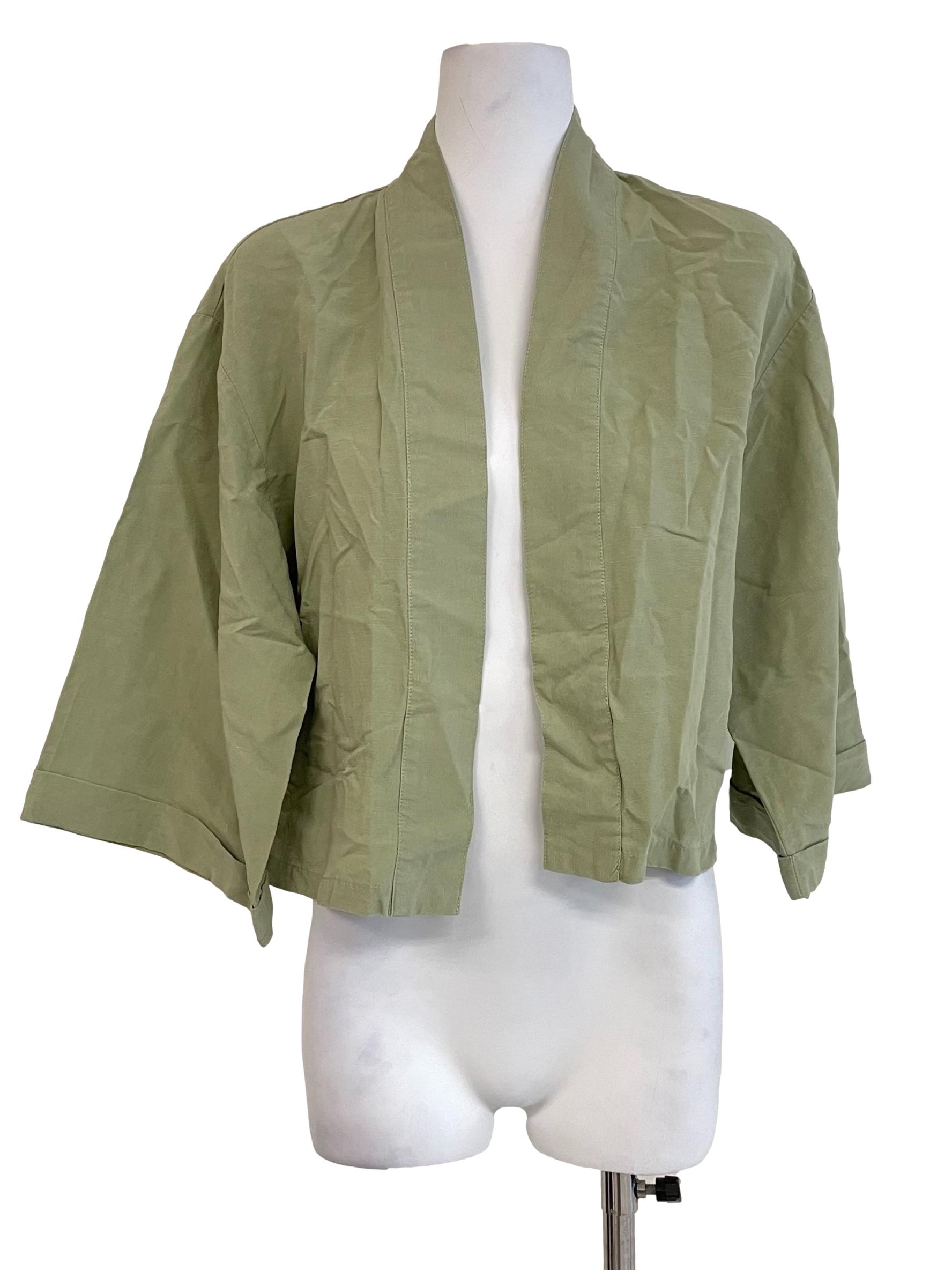 Light Green Open Front Jacket