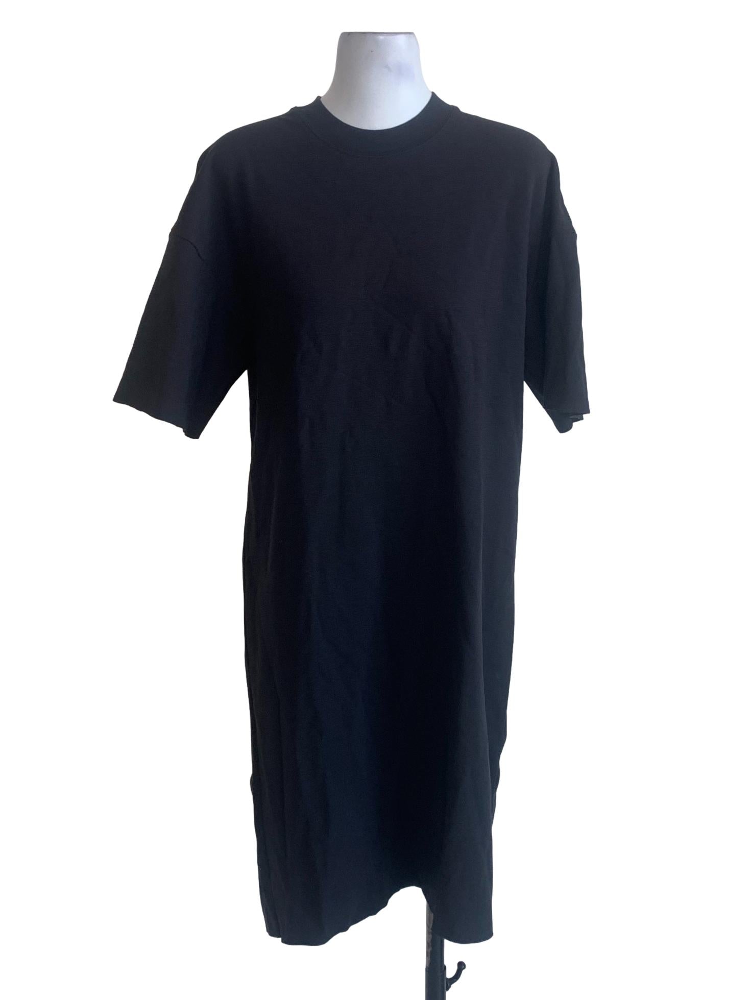 Black Round Neck Shirt Dress