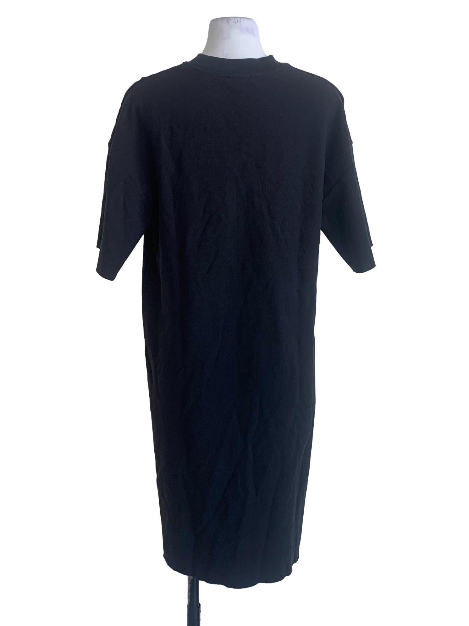 Black Round Neck Shirt Dress