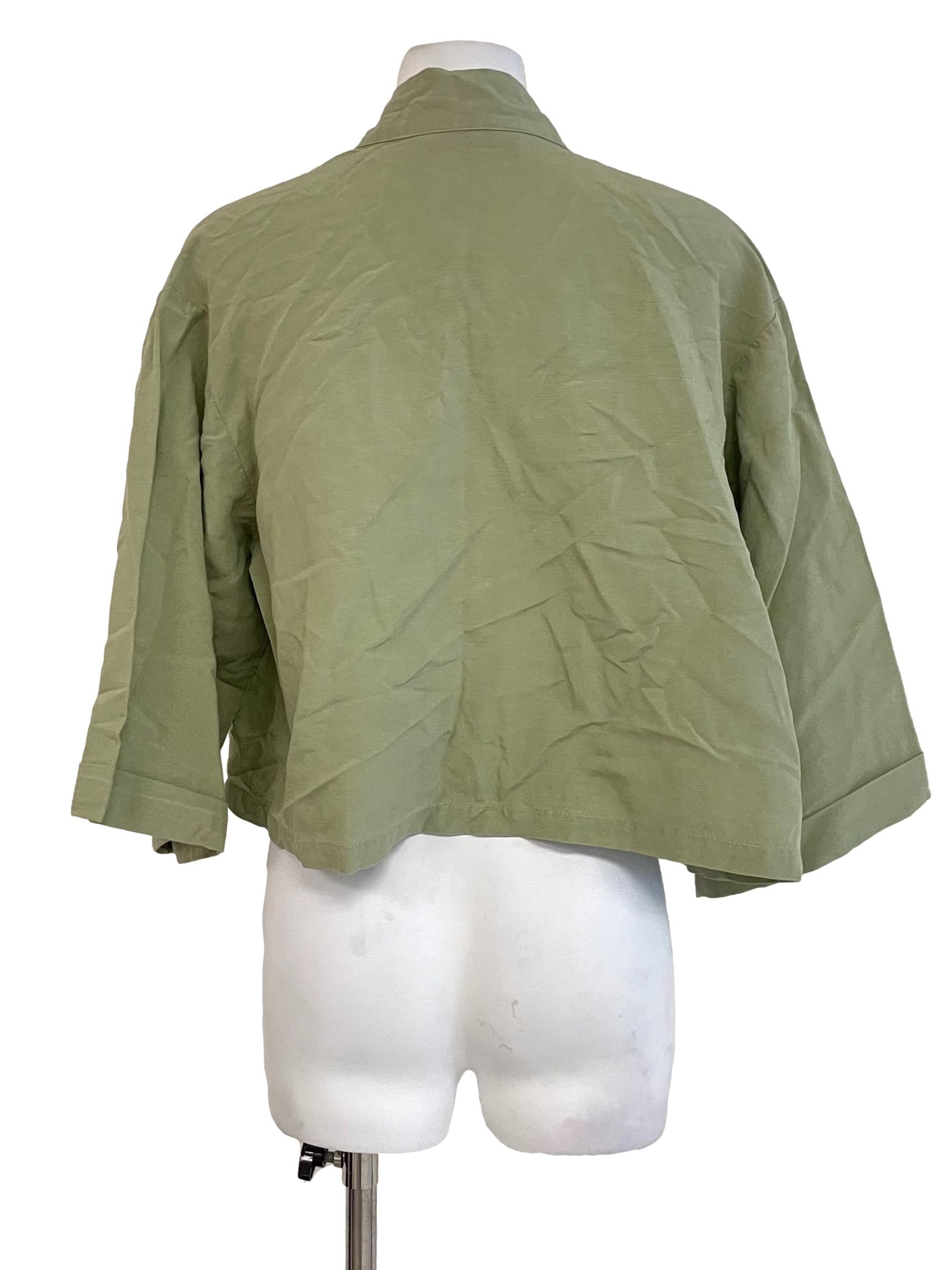 Light Green Open Front Jacket