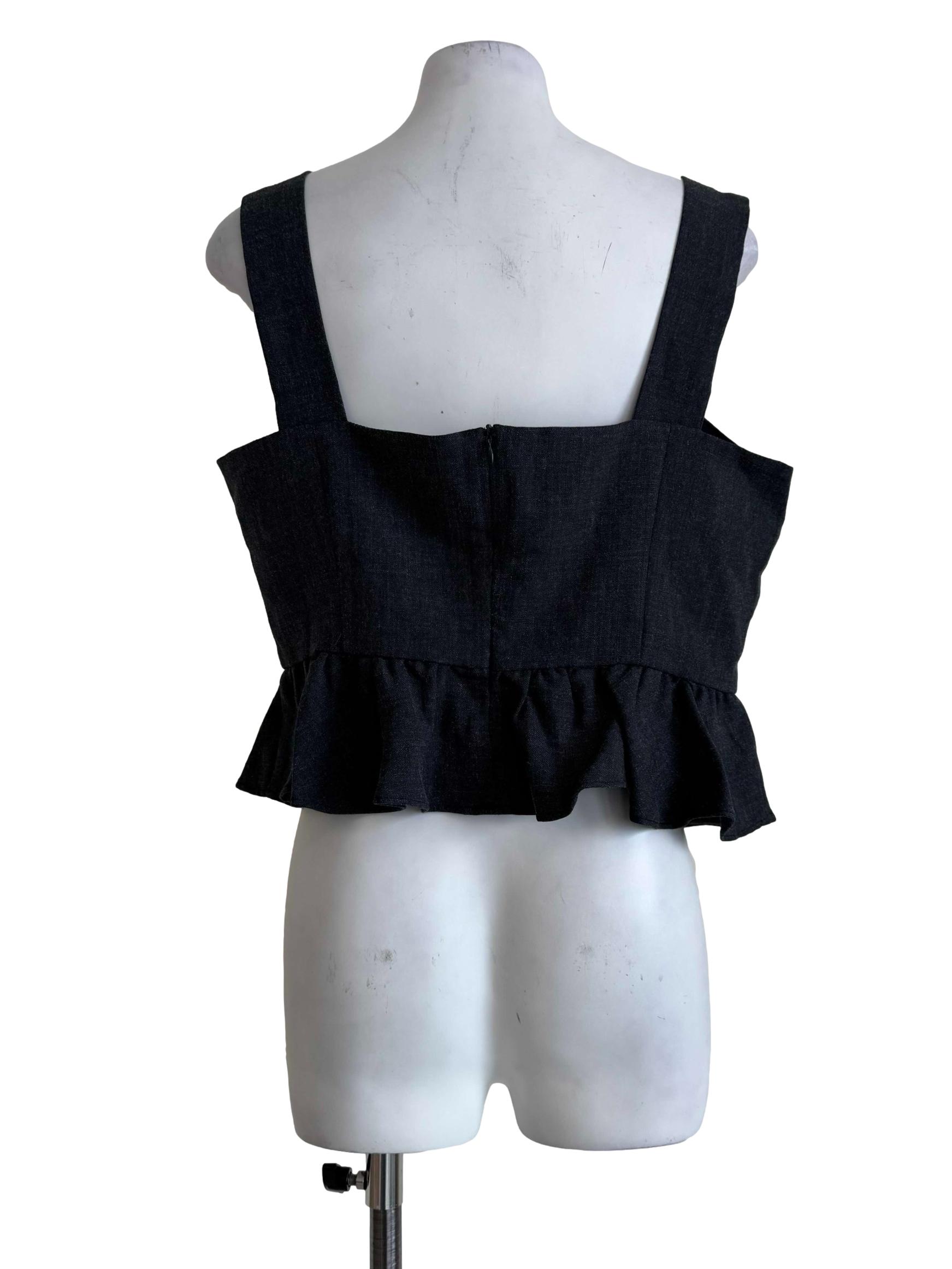 Dark Anchor Sweetheart Neck Top