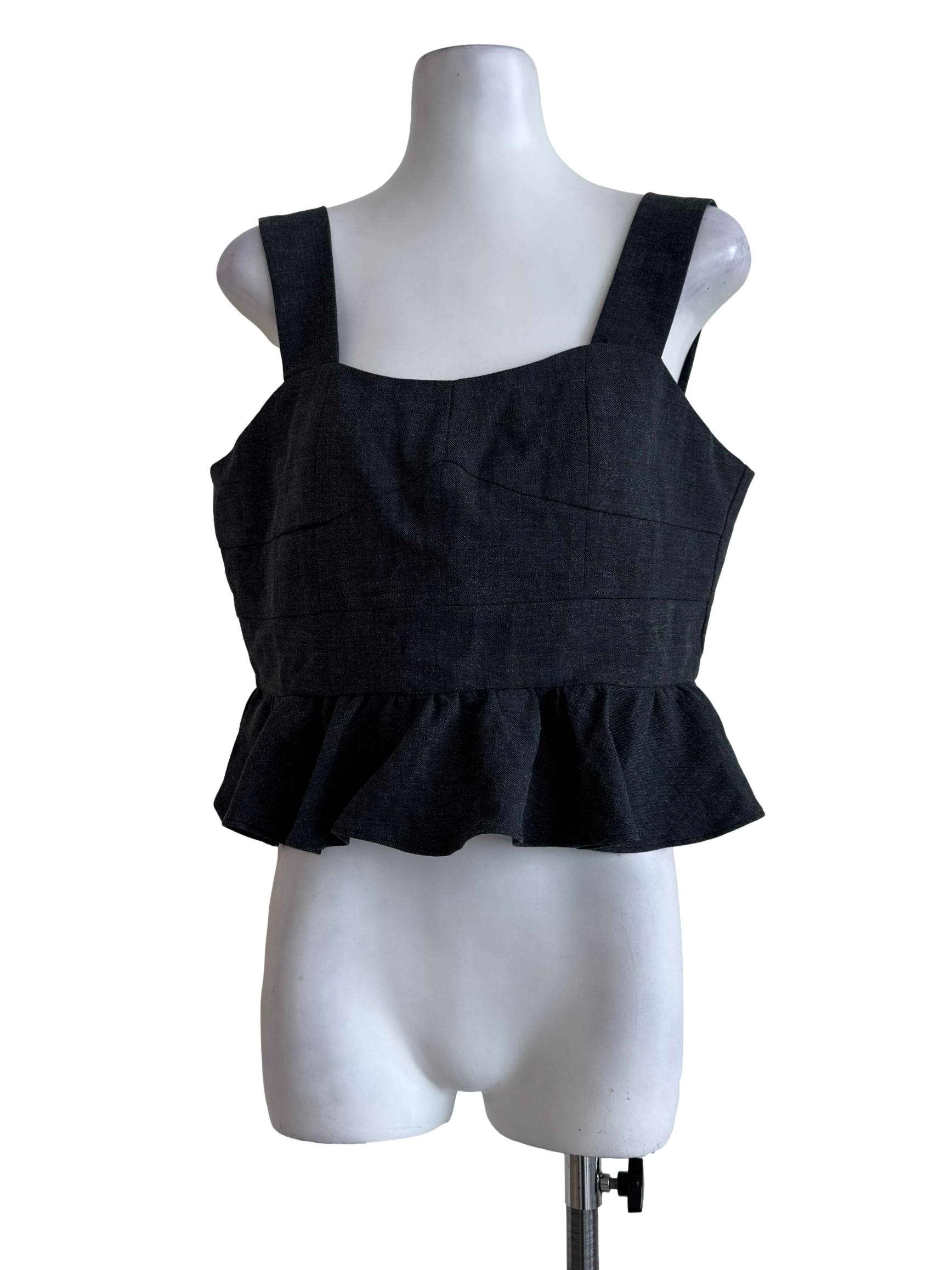 Dark Anchor Sweetheart Neck Top