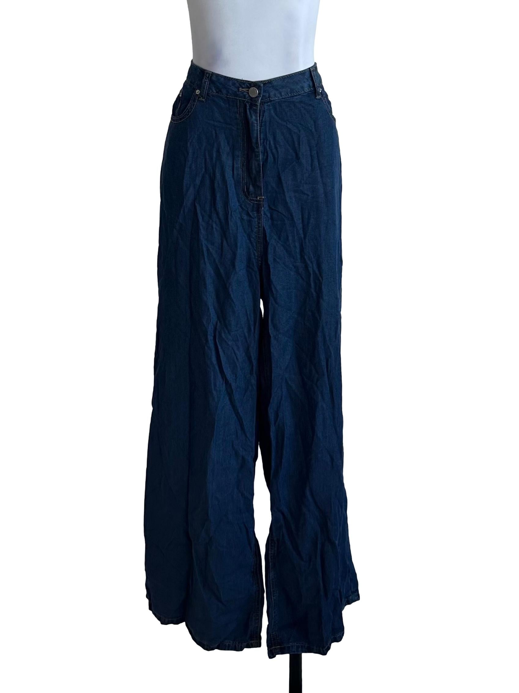 Dark Blue Soft Denim Flare Jeans TTR