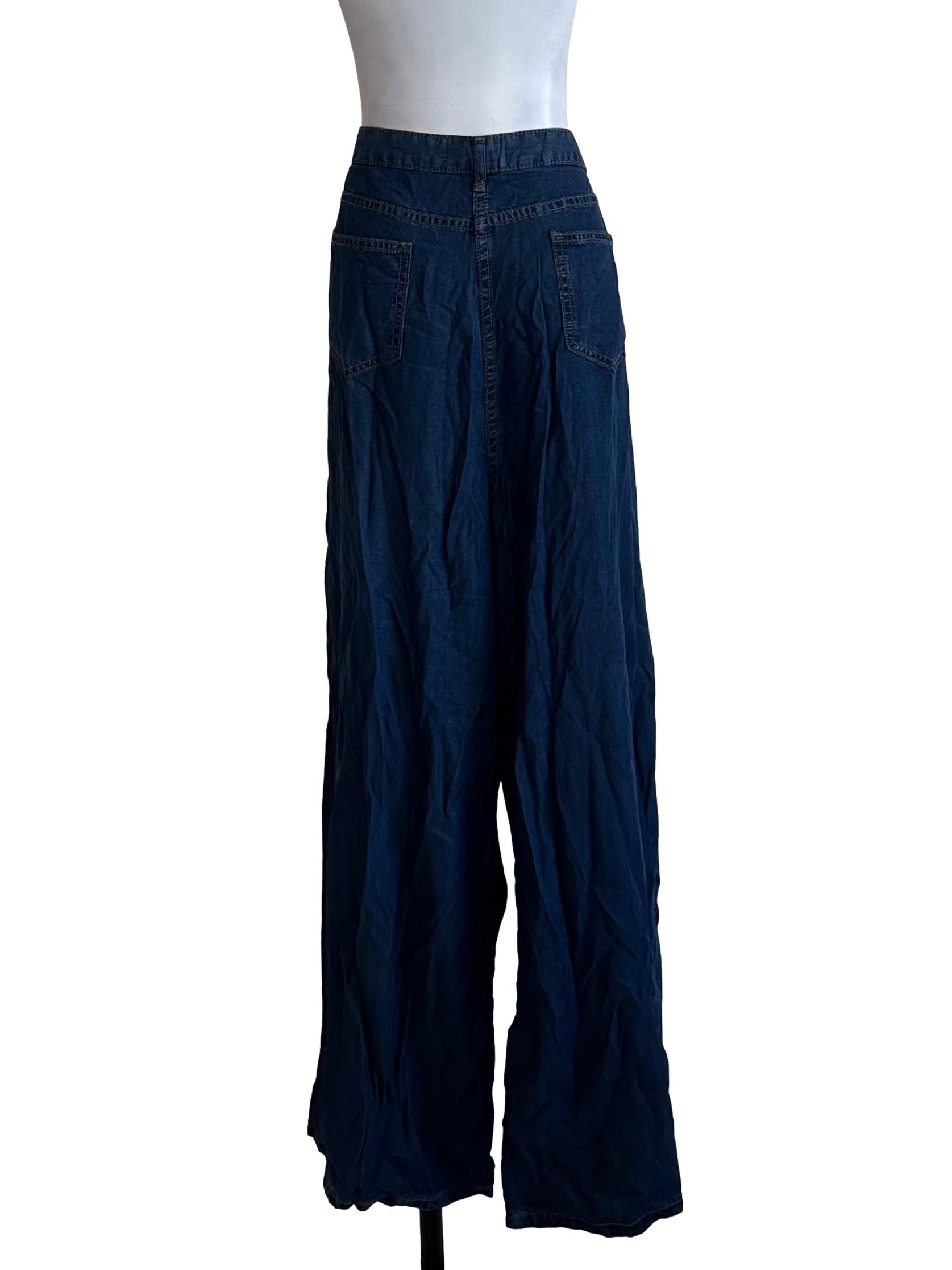 Dark Blue Soft Denim Flare Jeans TTR