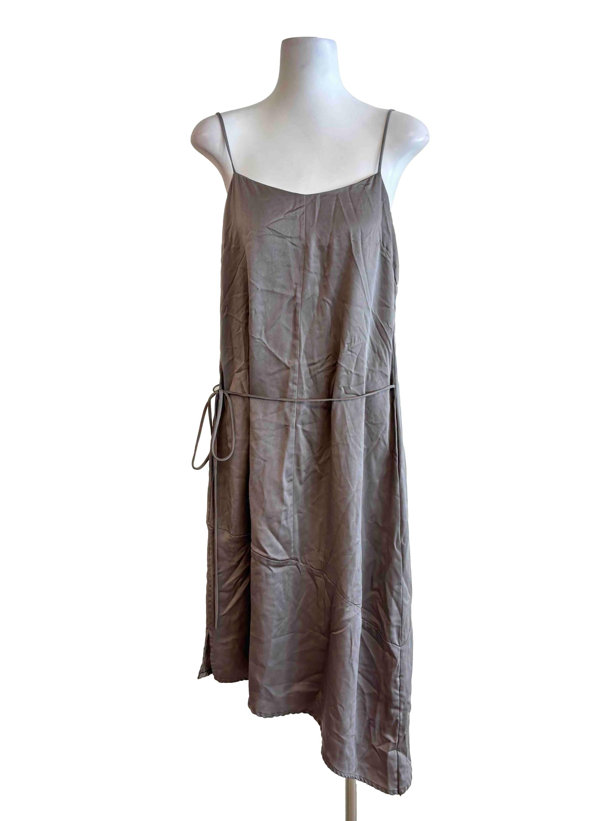 Iron Spaghetti Strap Satin Slip Dress