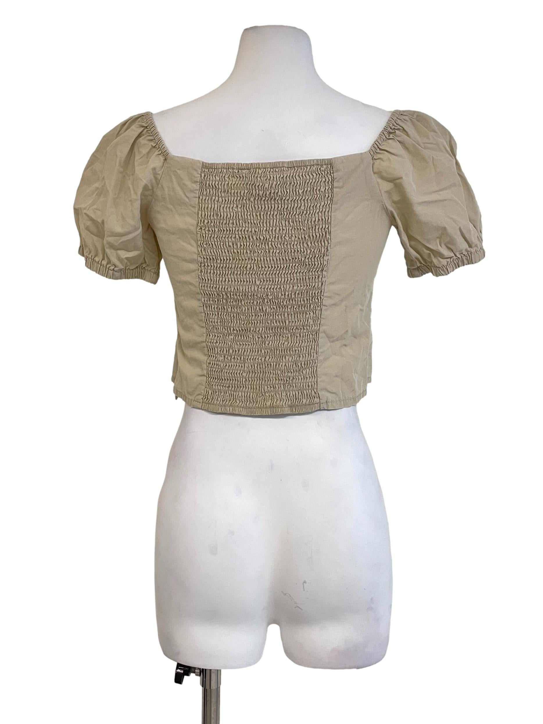 Warm Beige Milkmaid Fit Top