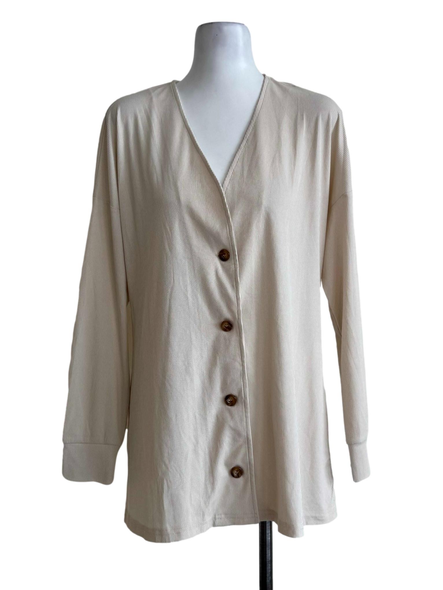 Milky Beige Long Sleeve Cardigan