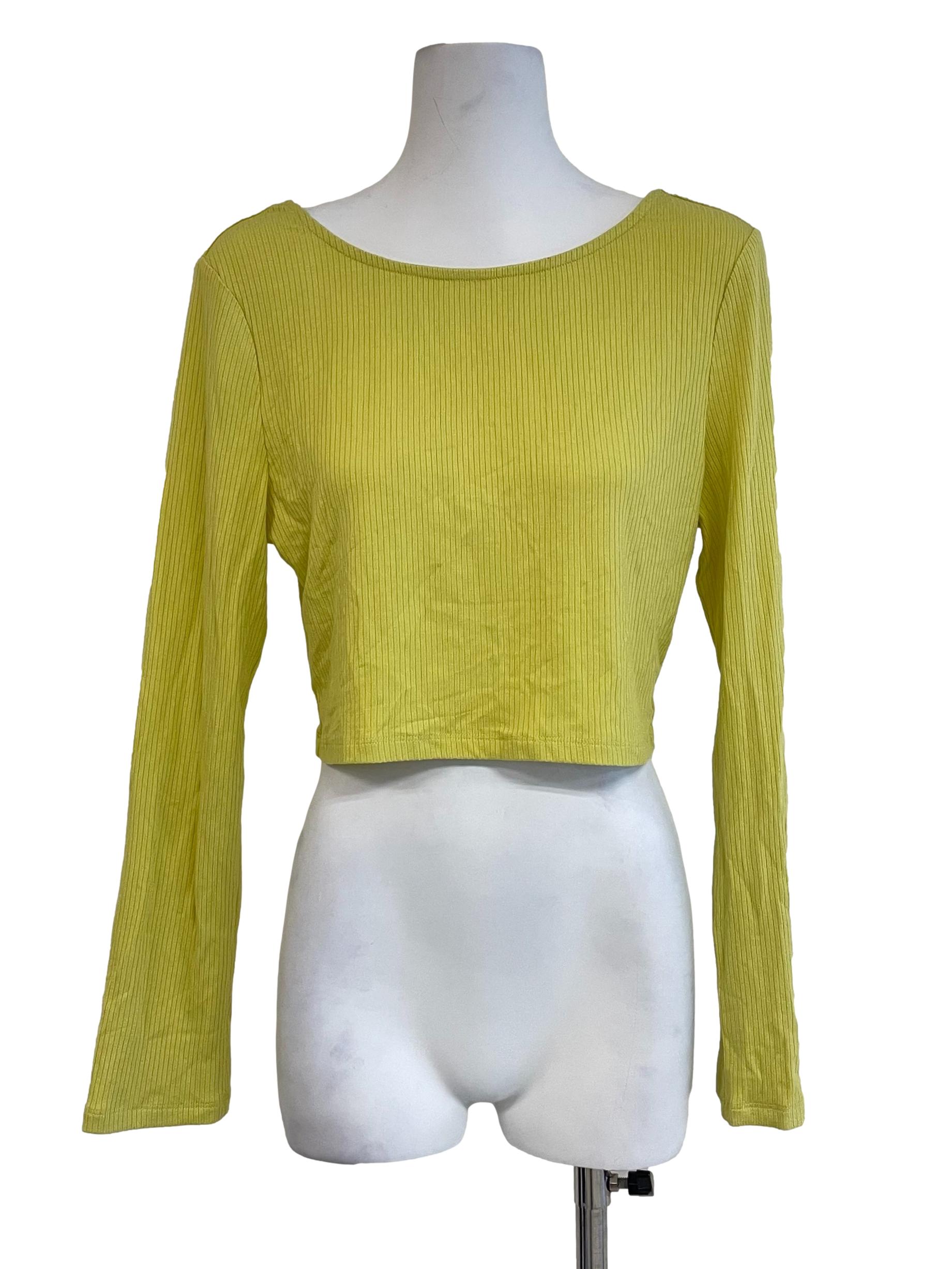 Lemon Boat Neck Long Sleeves Top