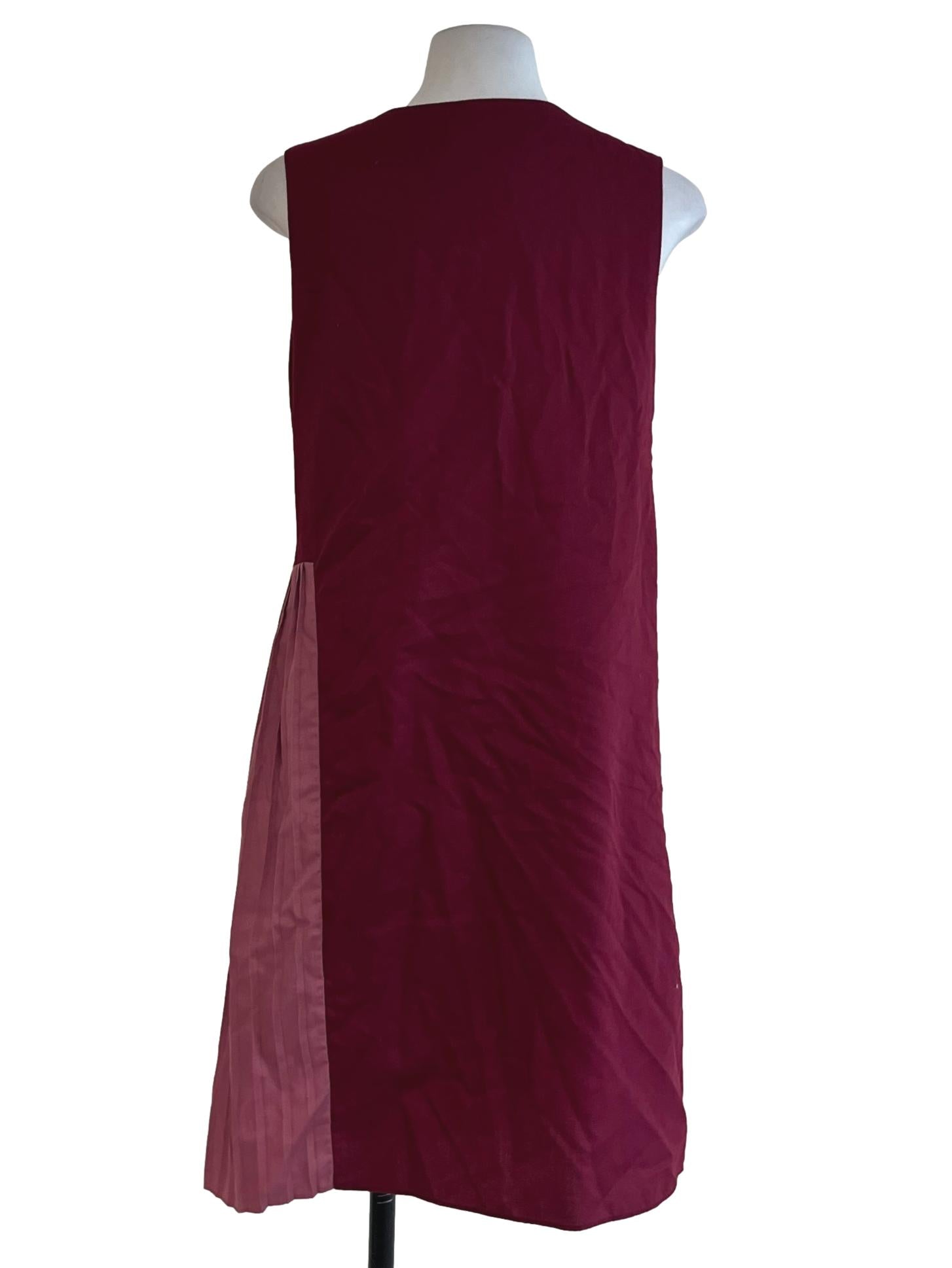 Wine Red V-Neckline Sheath Dress