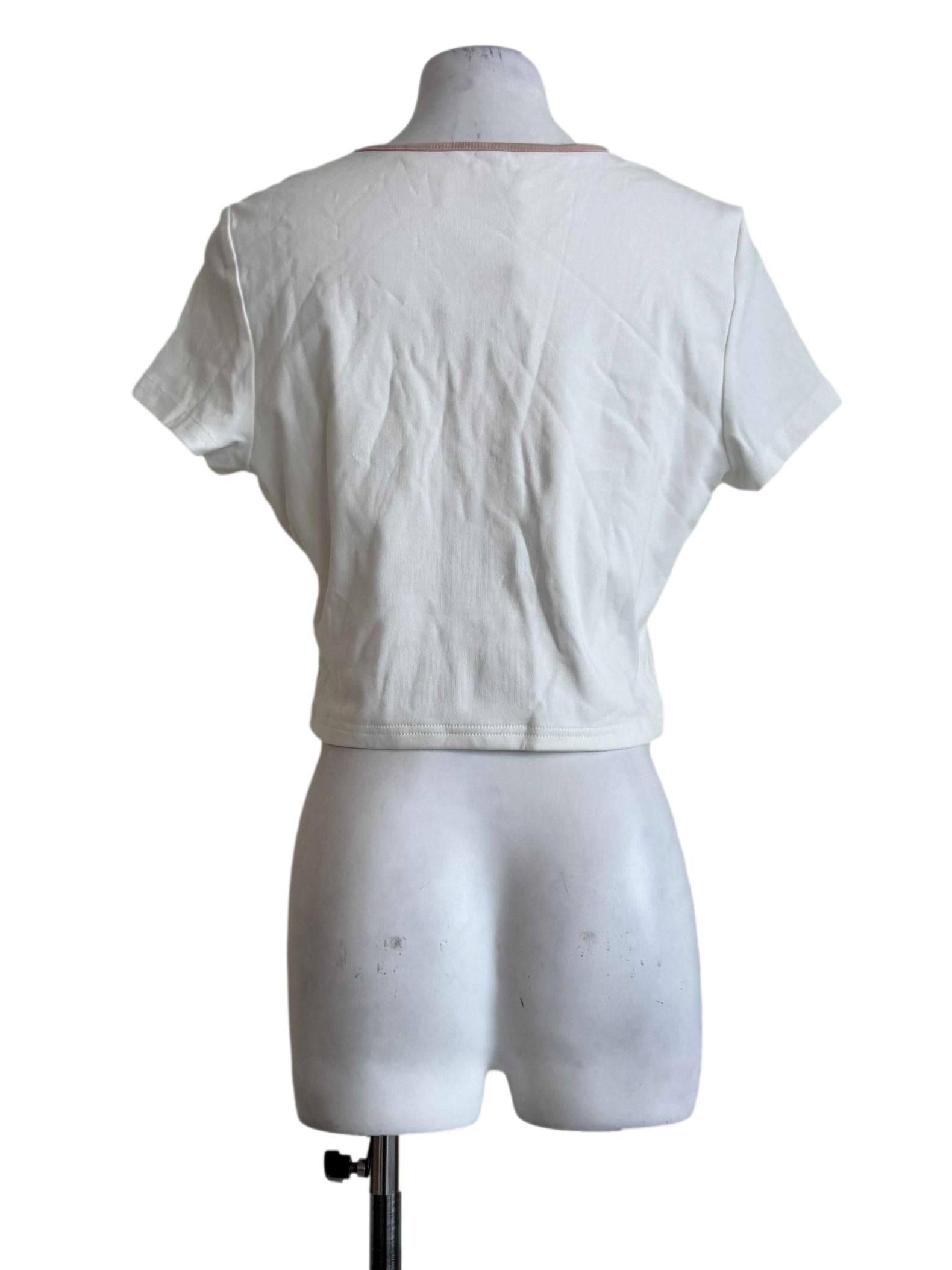 Cotton White Padded Baby Tee