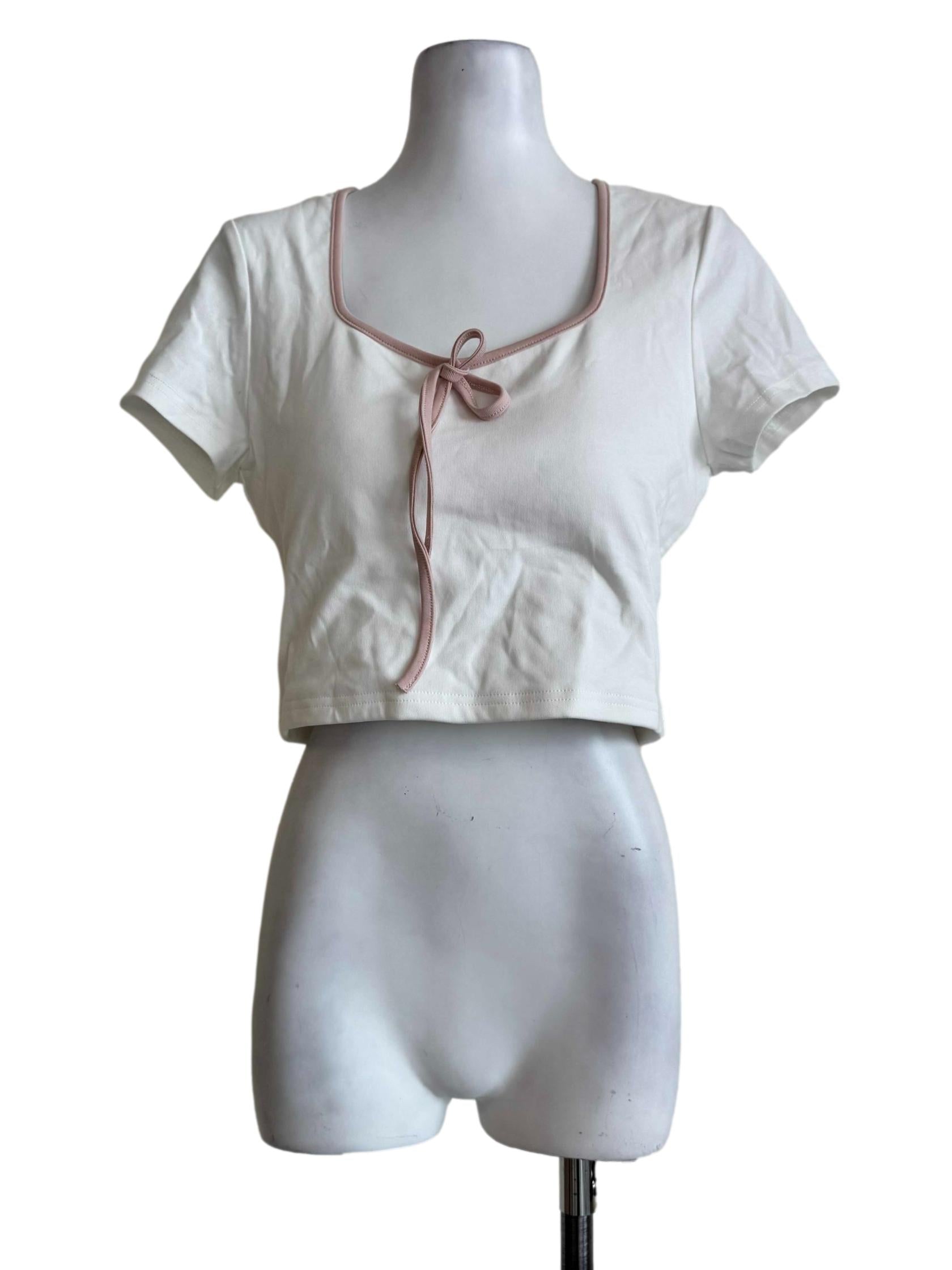 Cotton White Padded Baby Tee