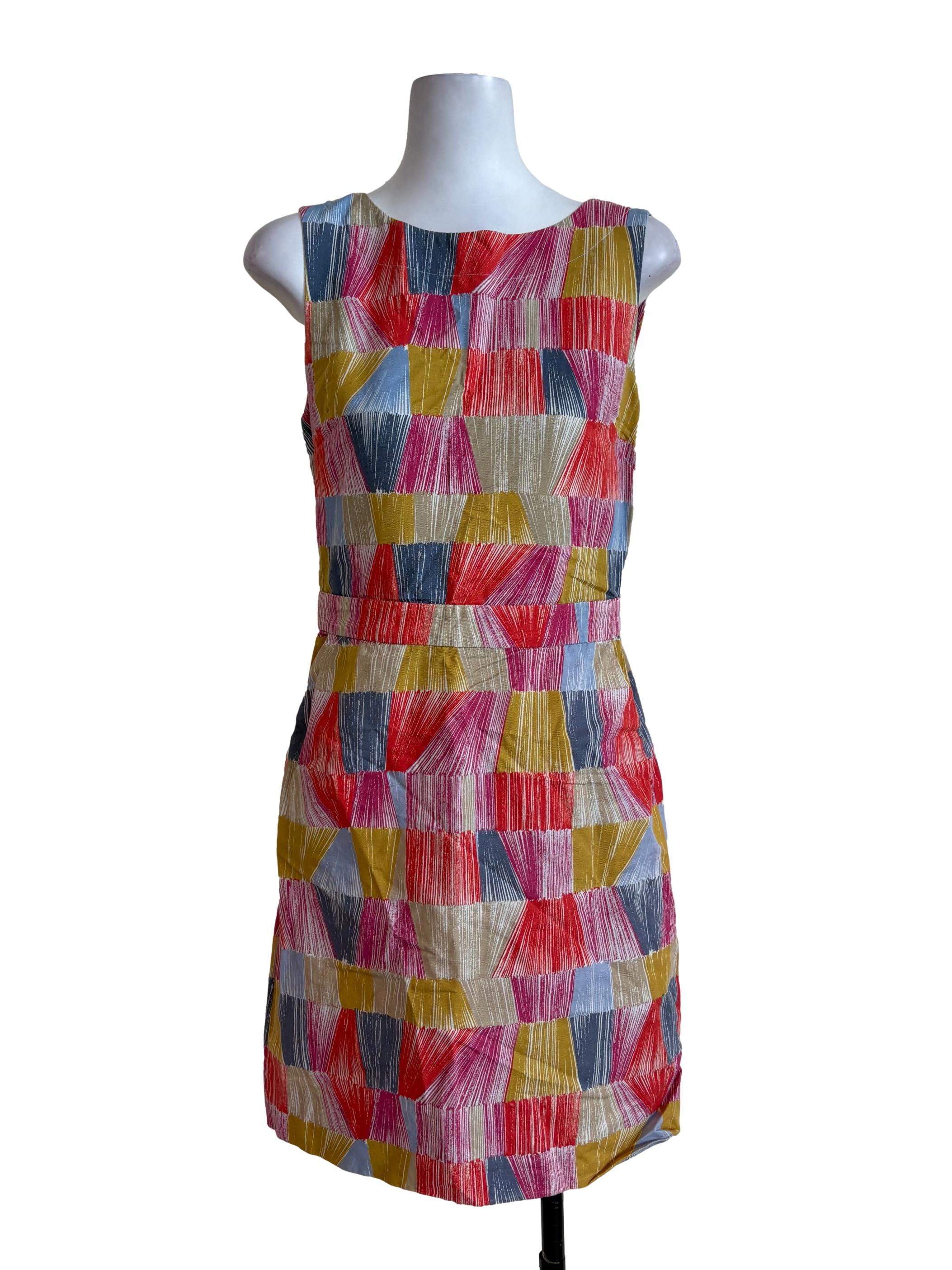 Multicolour Square Pegged Dress