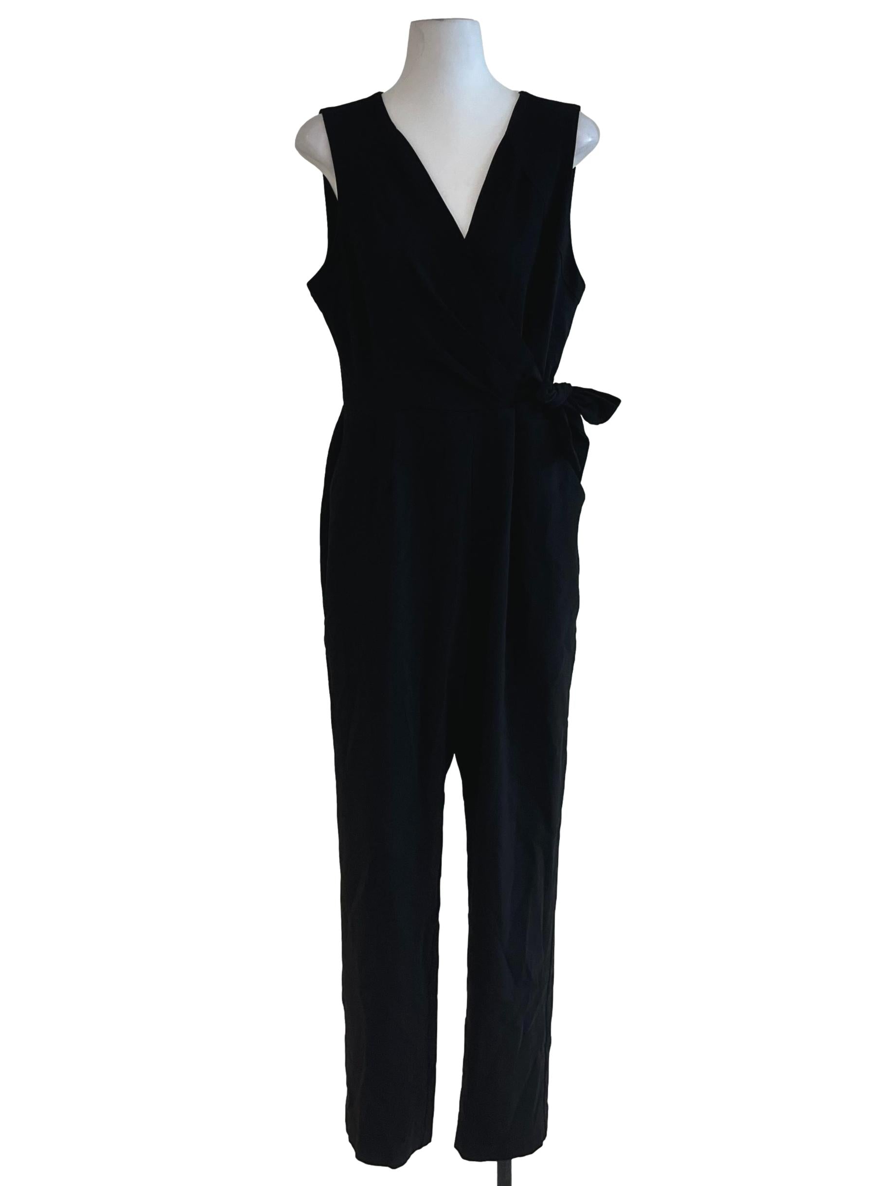 Black V-Neckline Jumpsuit