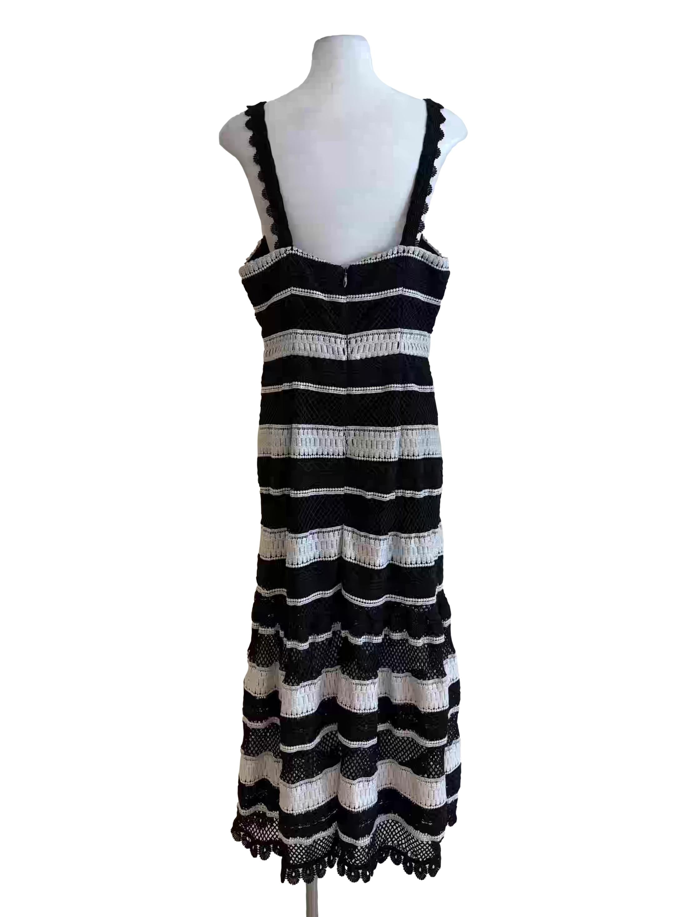 Black And White Stripes Knitted Dropwaist Dress