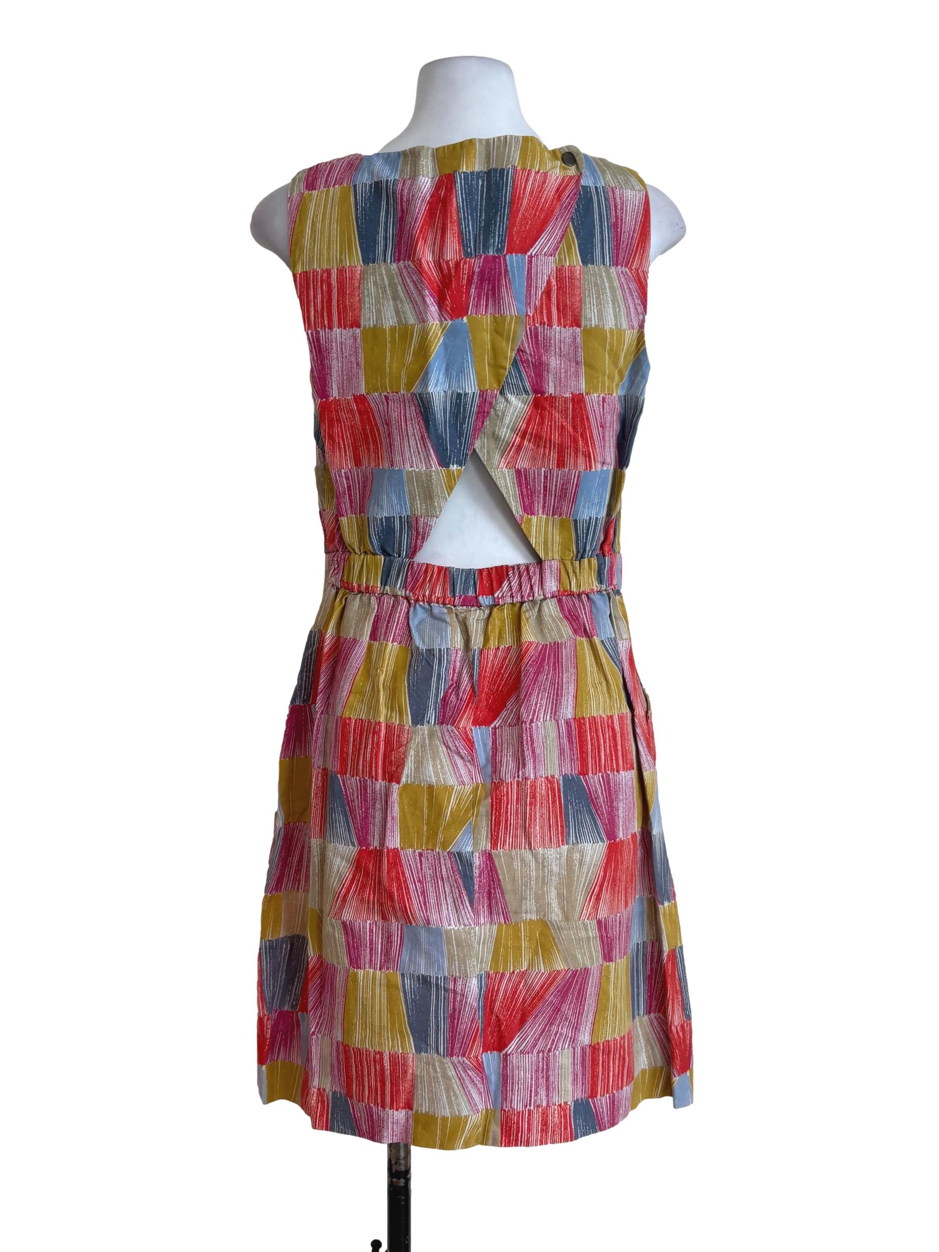 Multicolour Square Pegged Dress