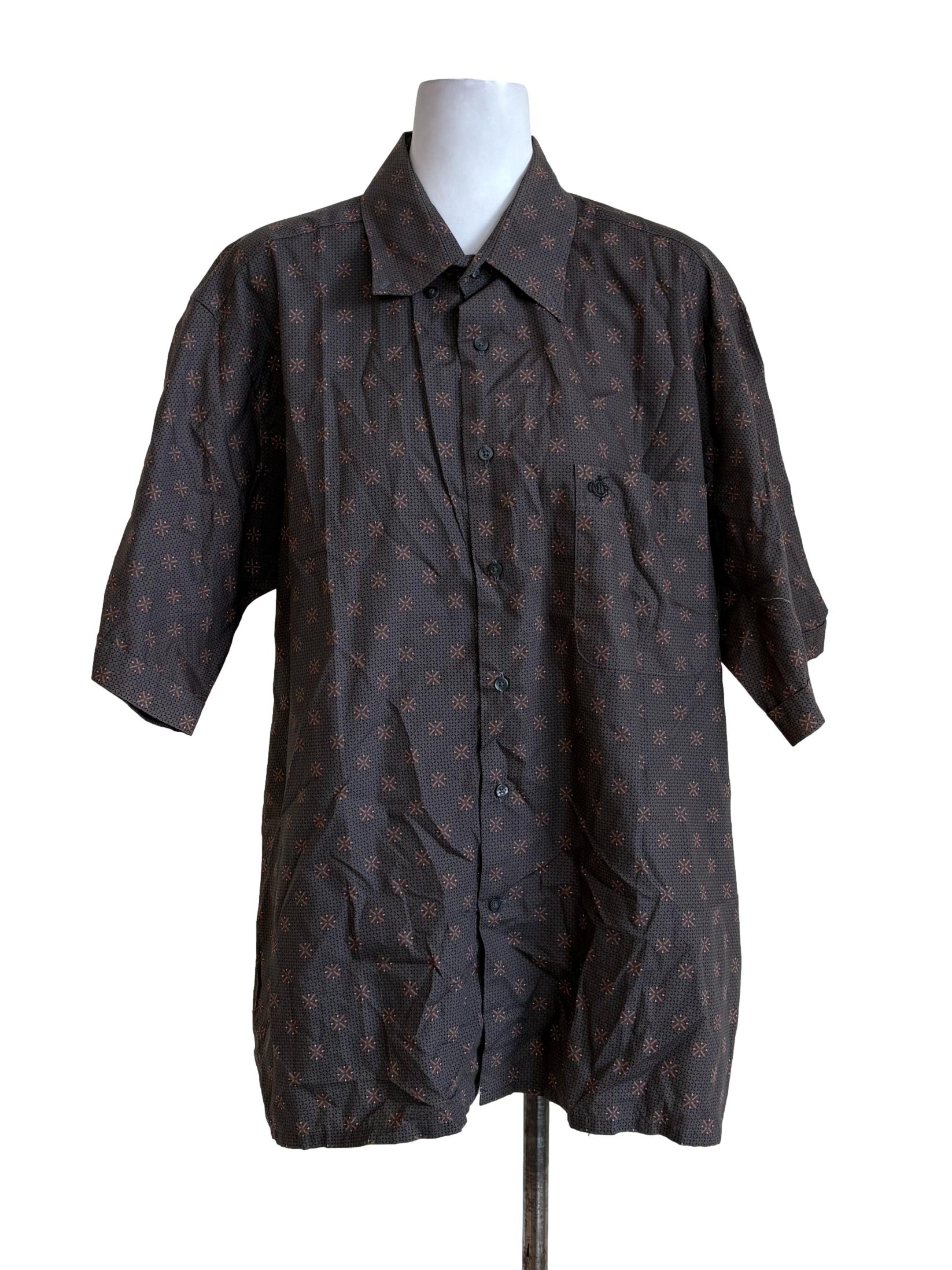 Grey Geometrical Button Up Shirt