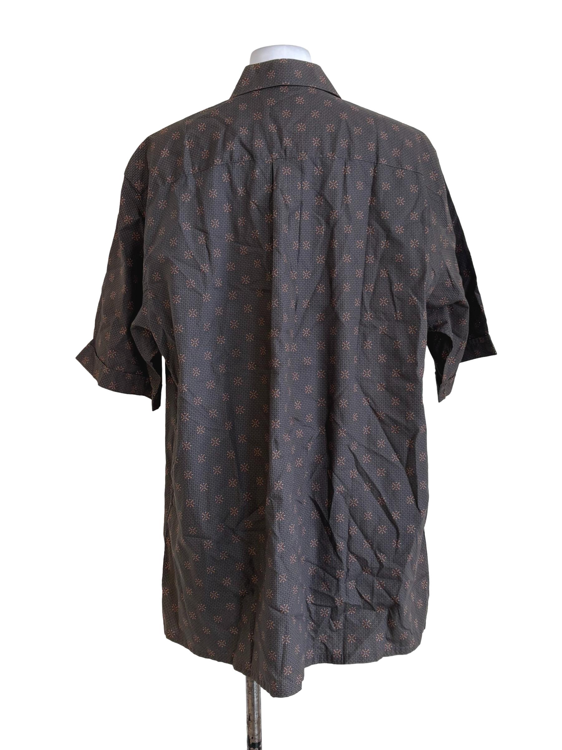 Grey Geometrical Button Up Shirt