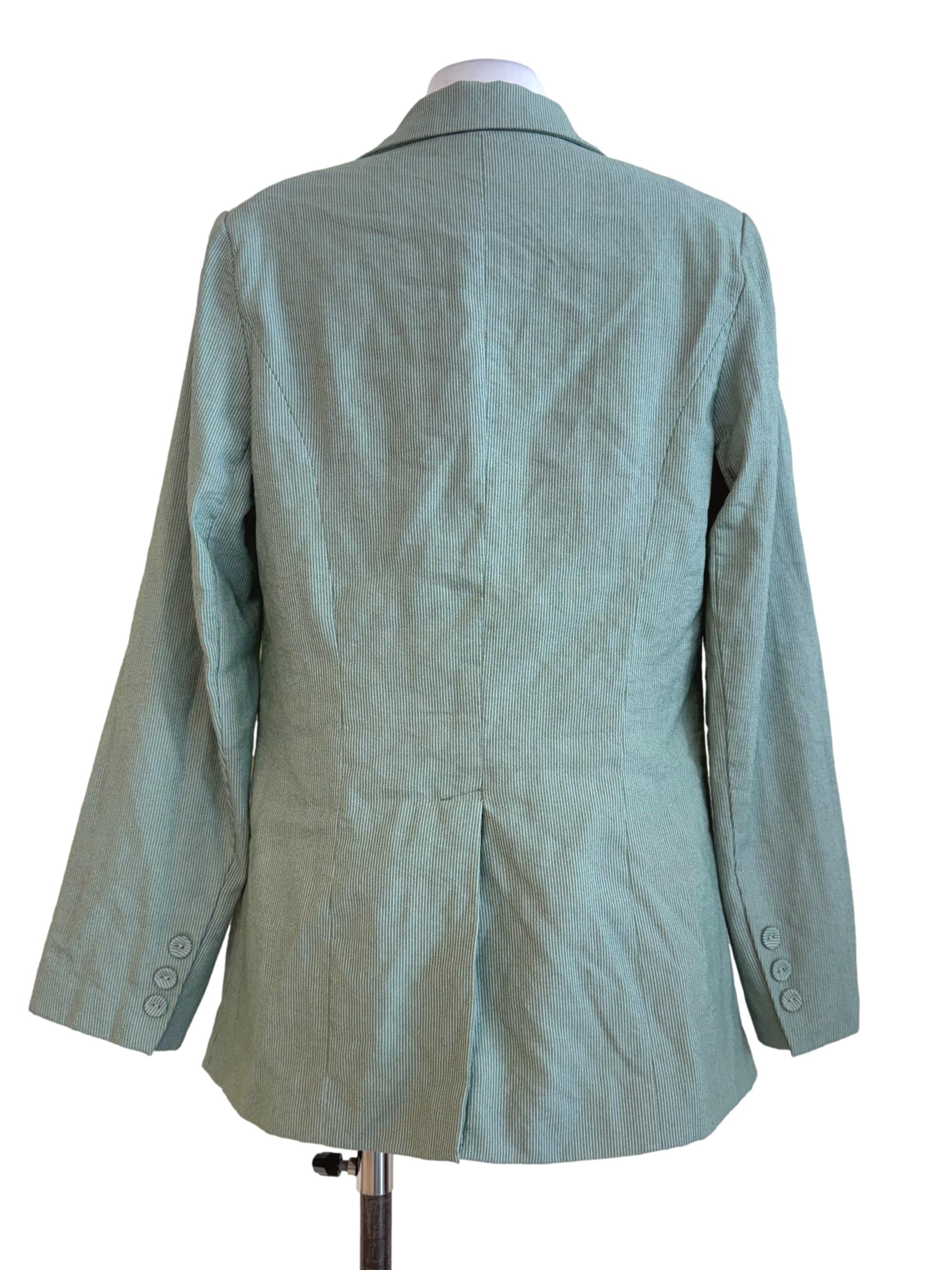 Green With White Stripes Blazer