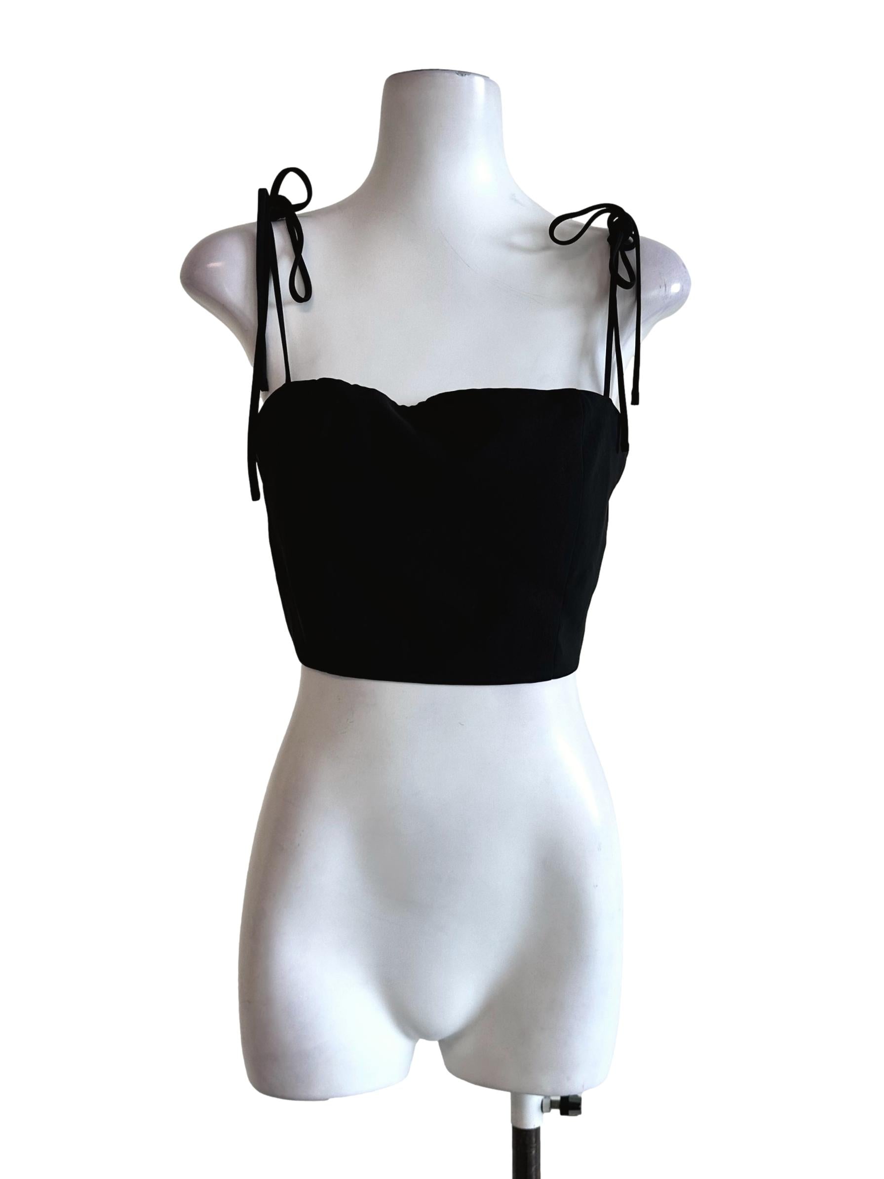 Black Padded Sleeveless Top