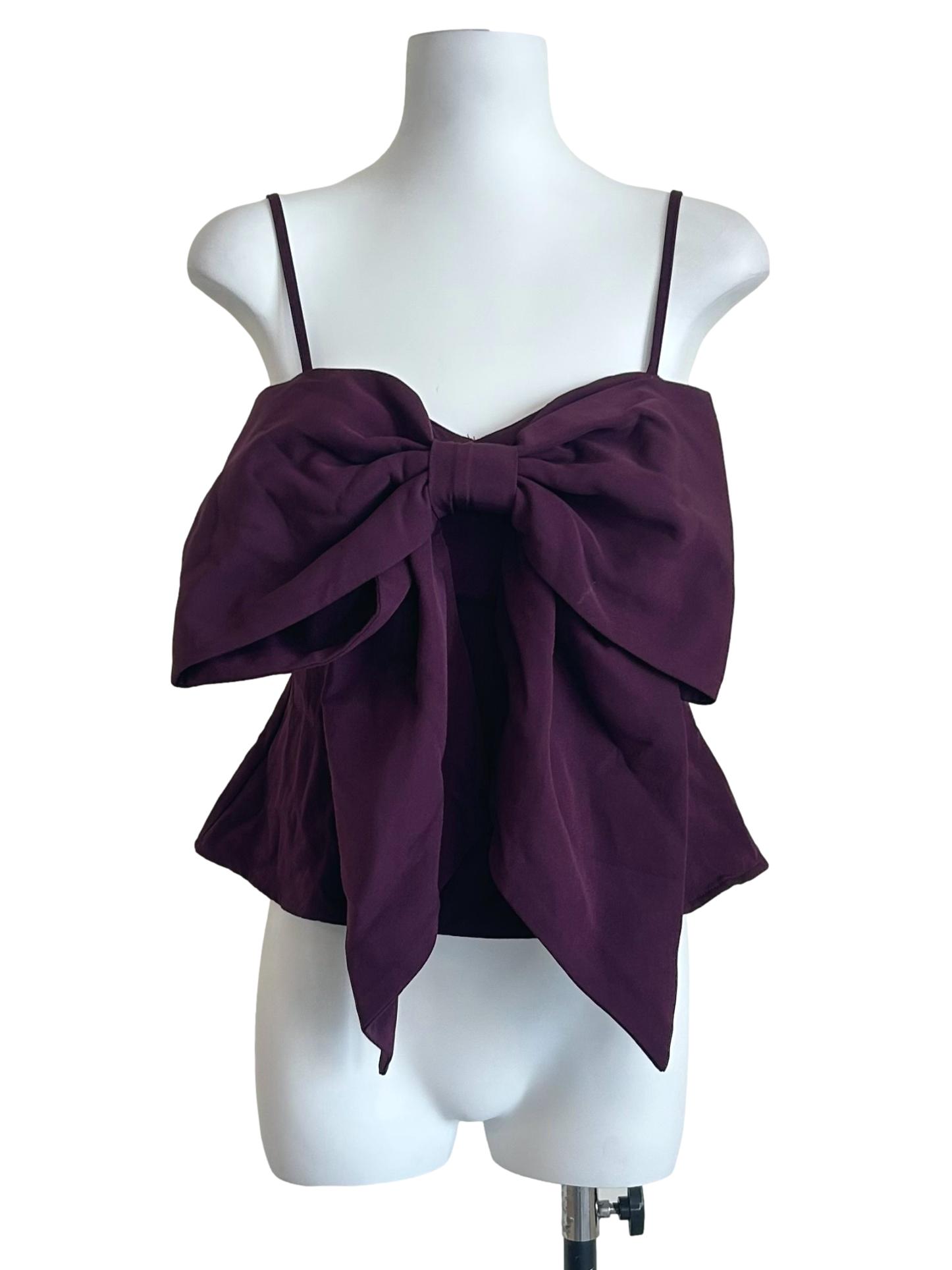 Jam Purple Oversized Front Bow Cami Top