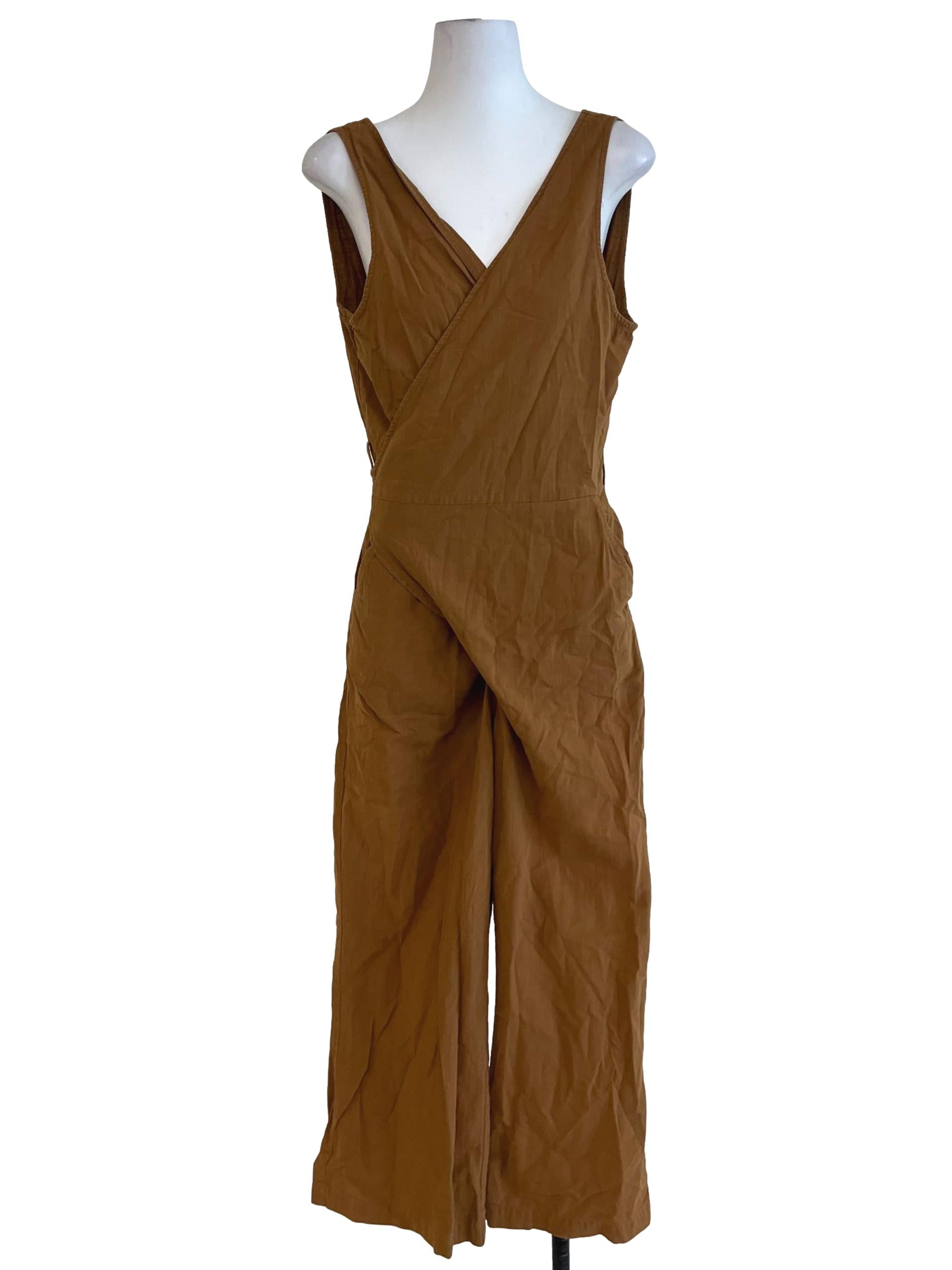 Brown Wrapped Jumpsuit