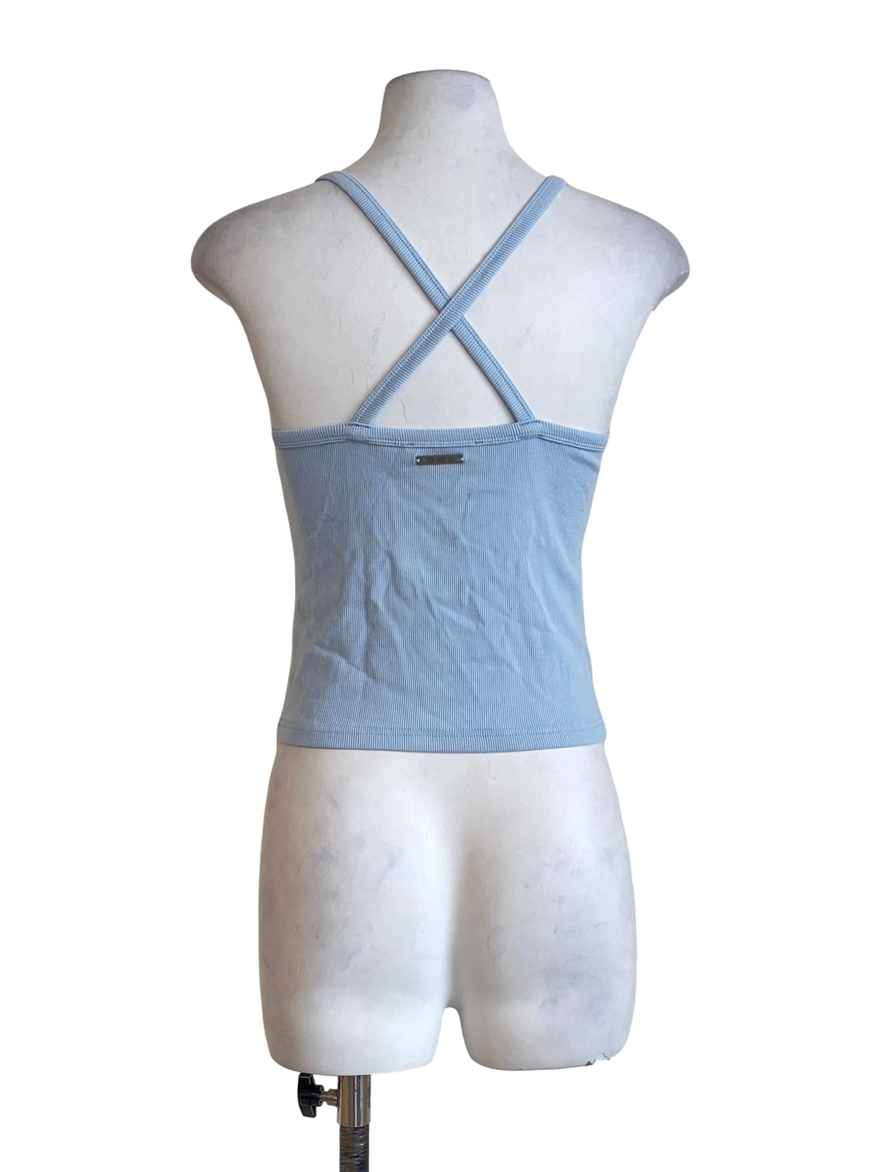 Sky Blue Scoop Sleeveless Top