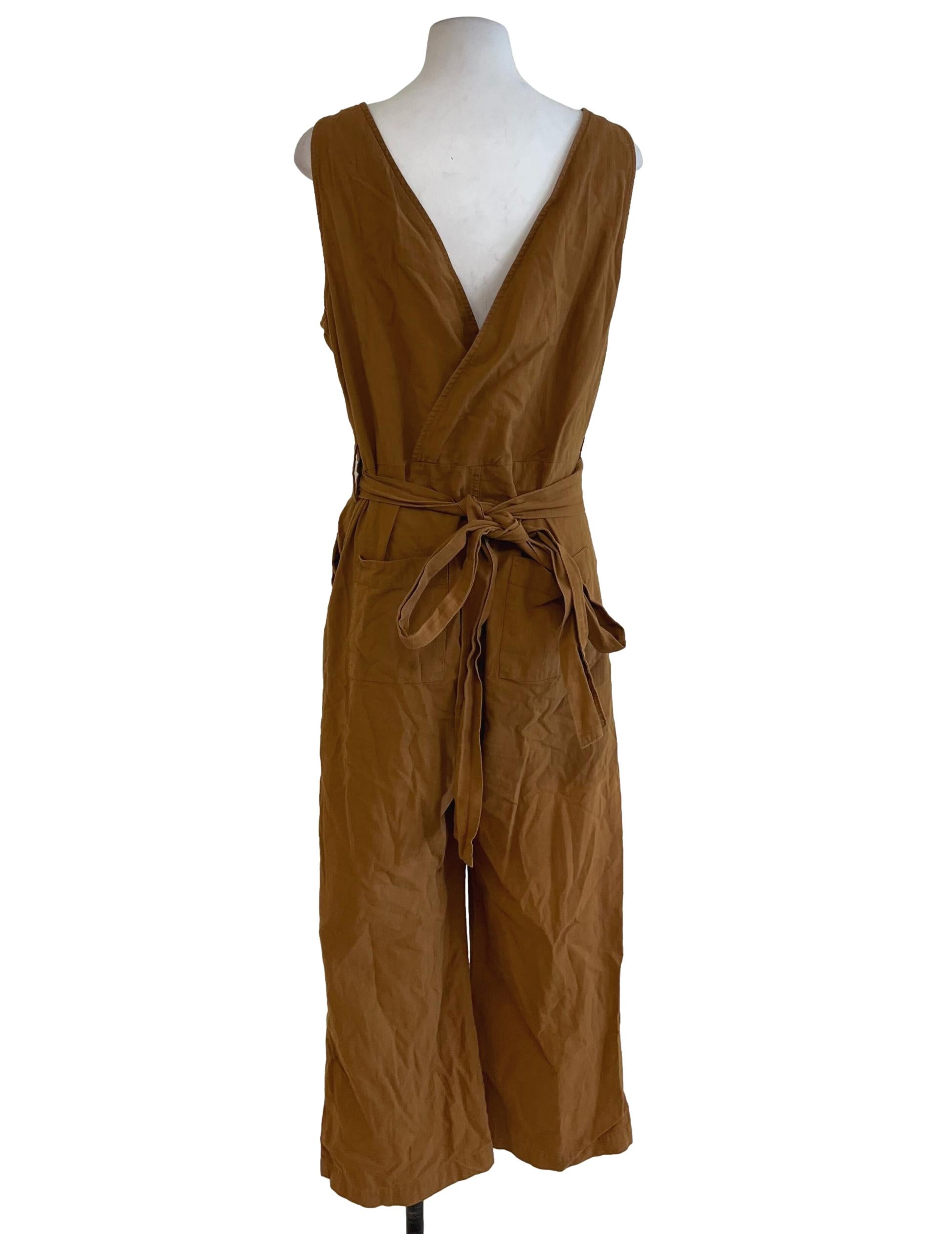 Brown Wrapped Jumpsuit
