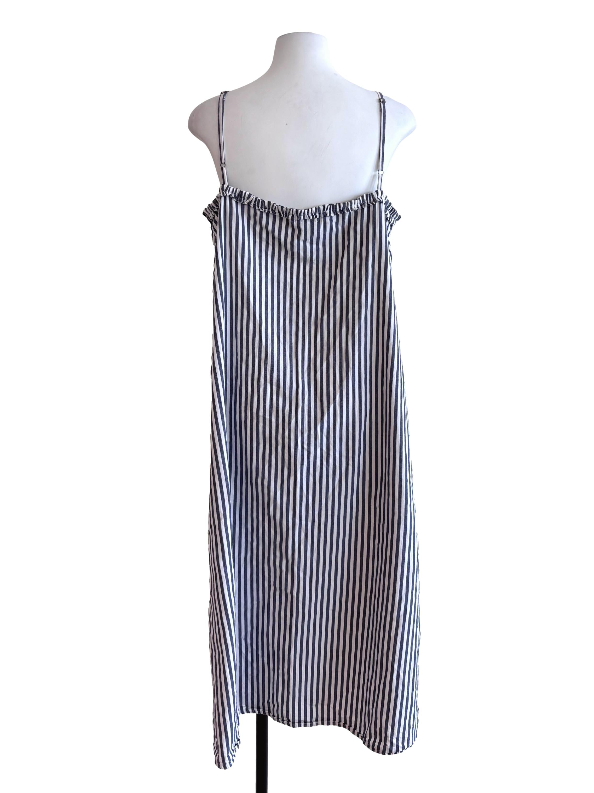 White Stripe Slip Dress