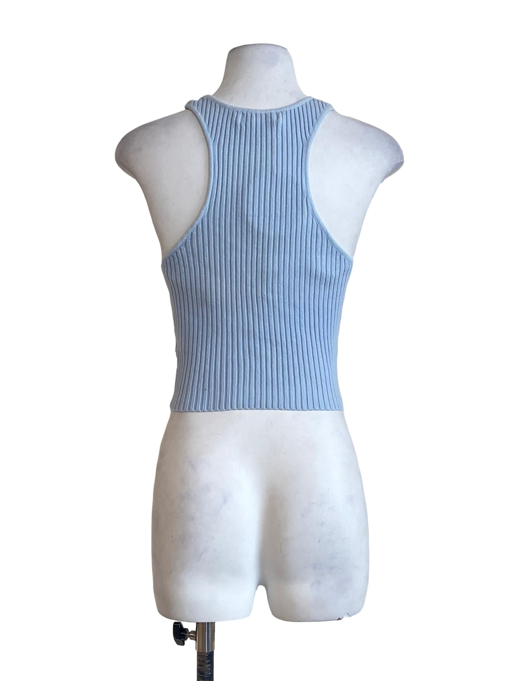 Sky Blue Halter Sleeveless Top
