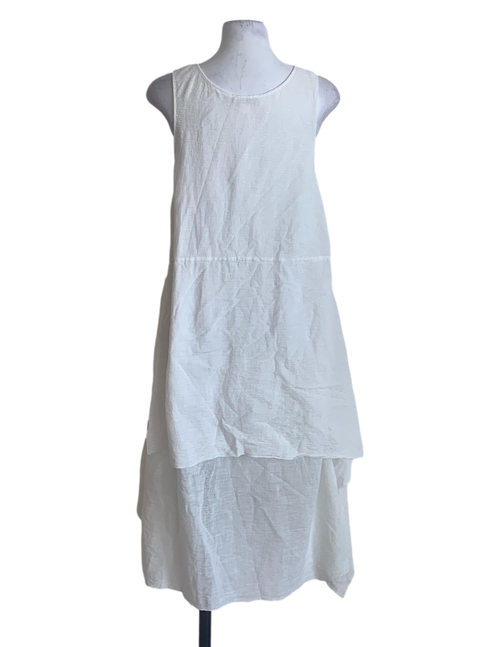 White Scoop Neck Dress