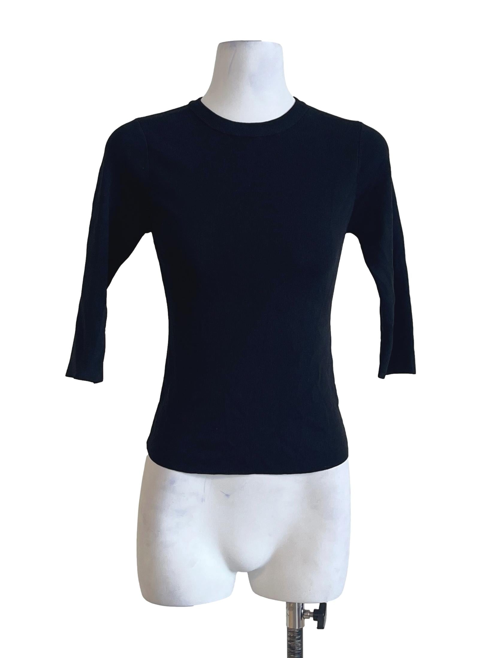 Pitch Black Long Sleeve Top