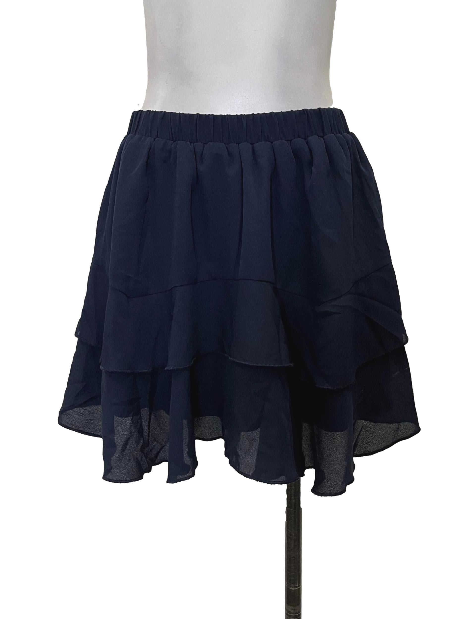 Navy Blue Ruffled Flowy Skort