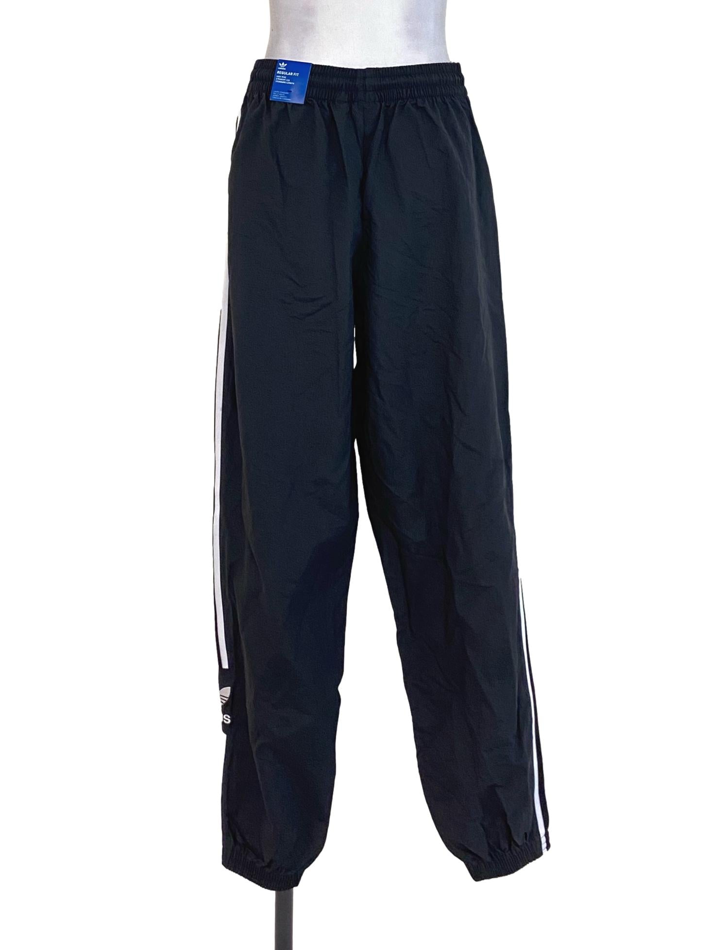 Black Double White Lined Track Pants