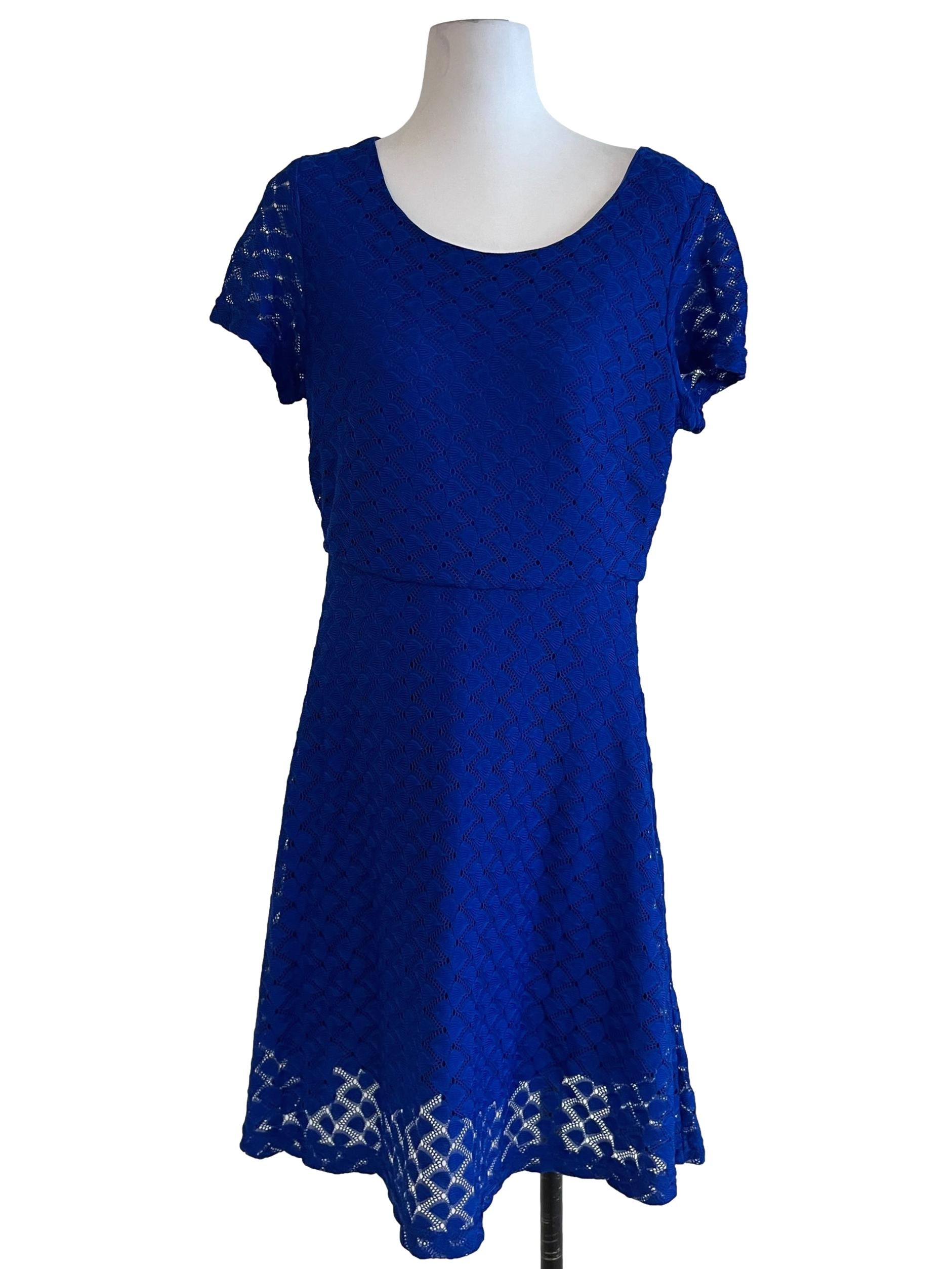 Azure Lace Empire Dress