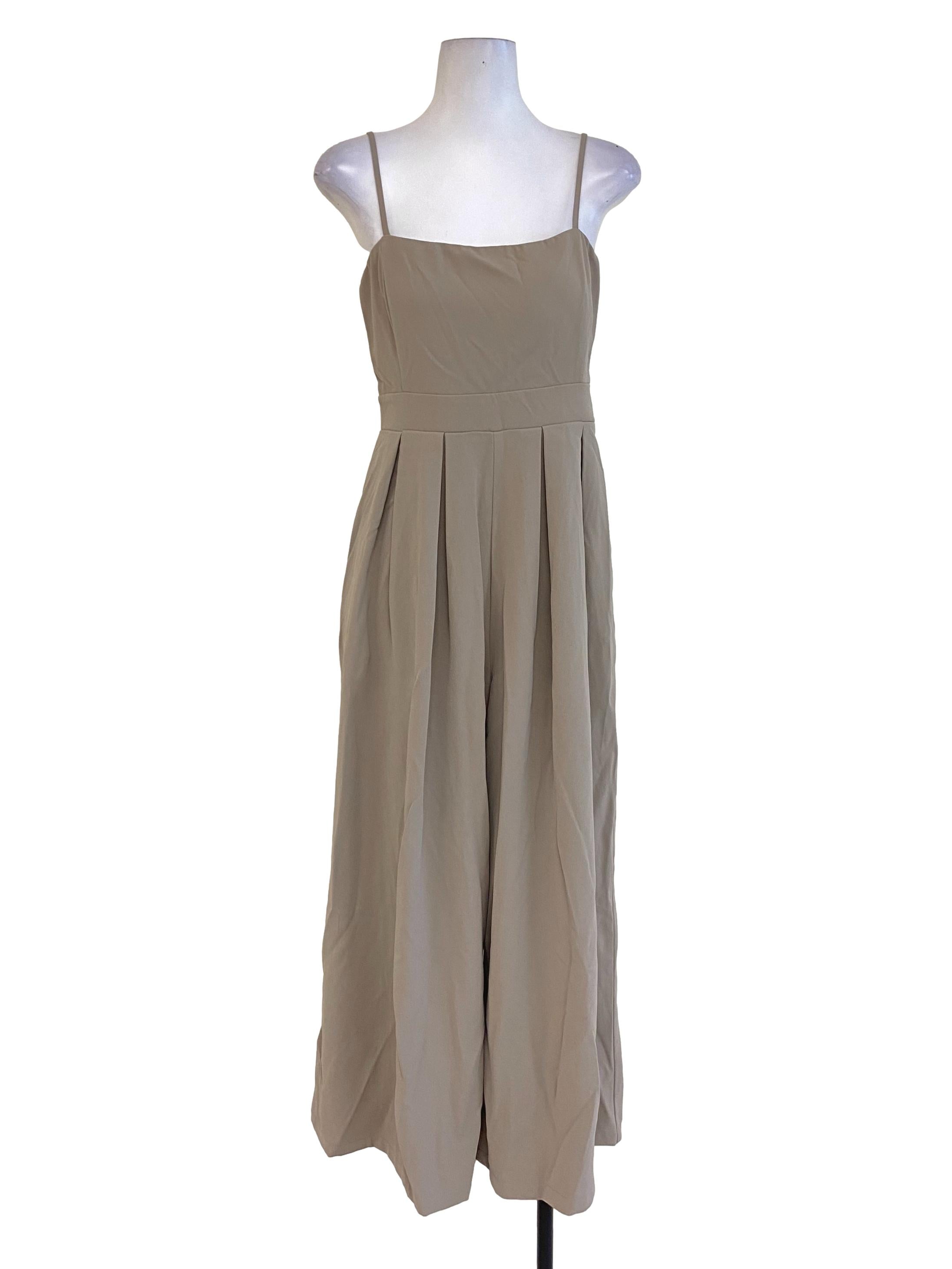 Tortilla Brown Spaghetti Strap Jumpsuit