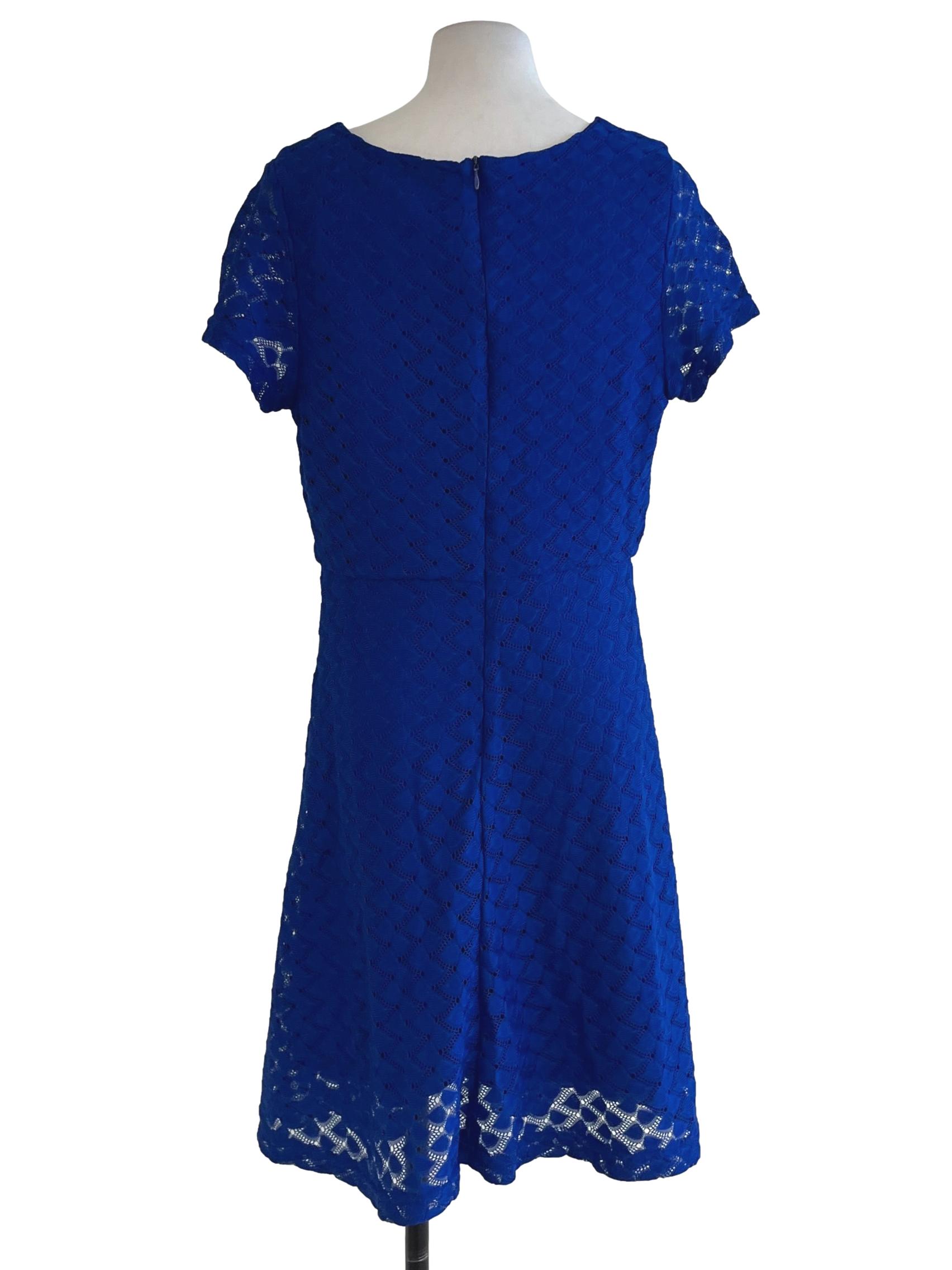 Azure Lace Empire Dress