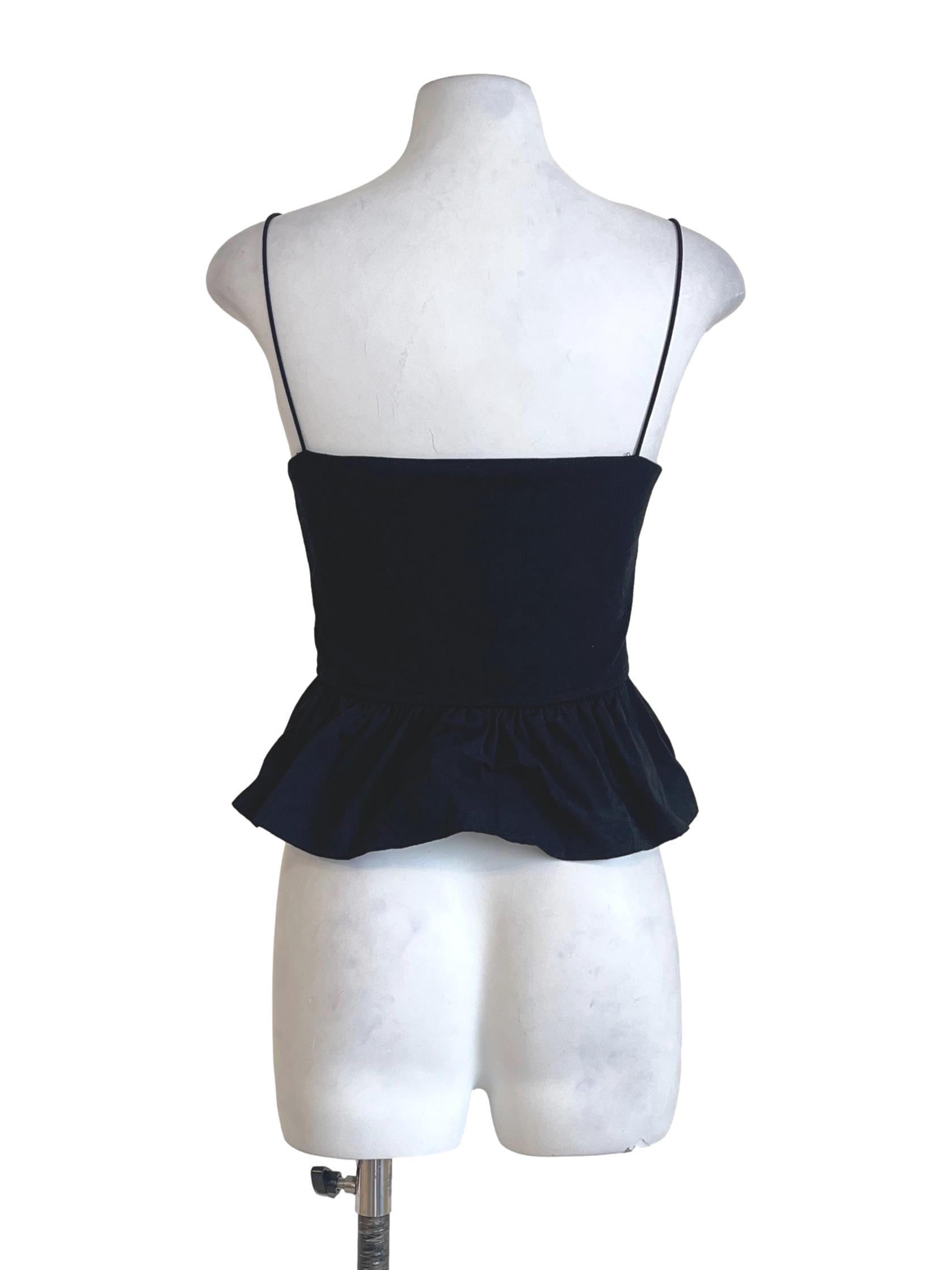 Ink Black Sleeveless Peplum Top