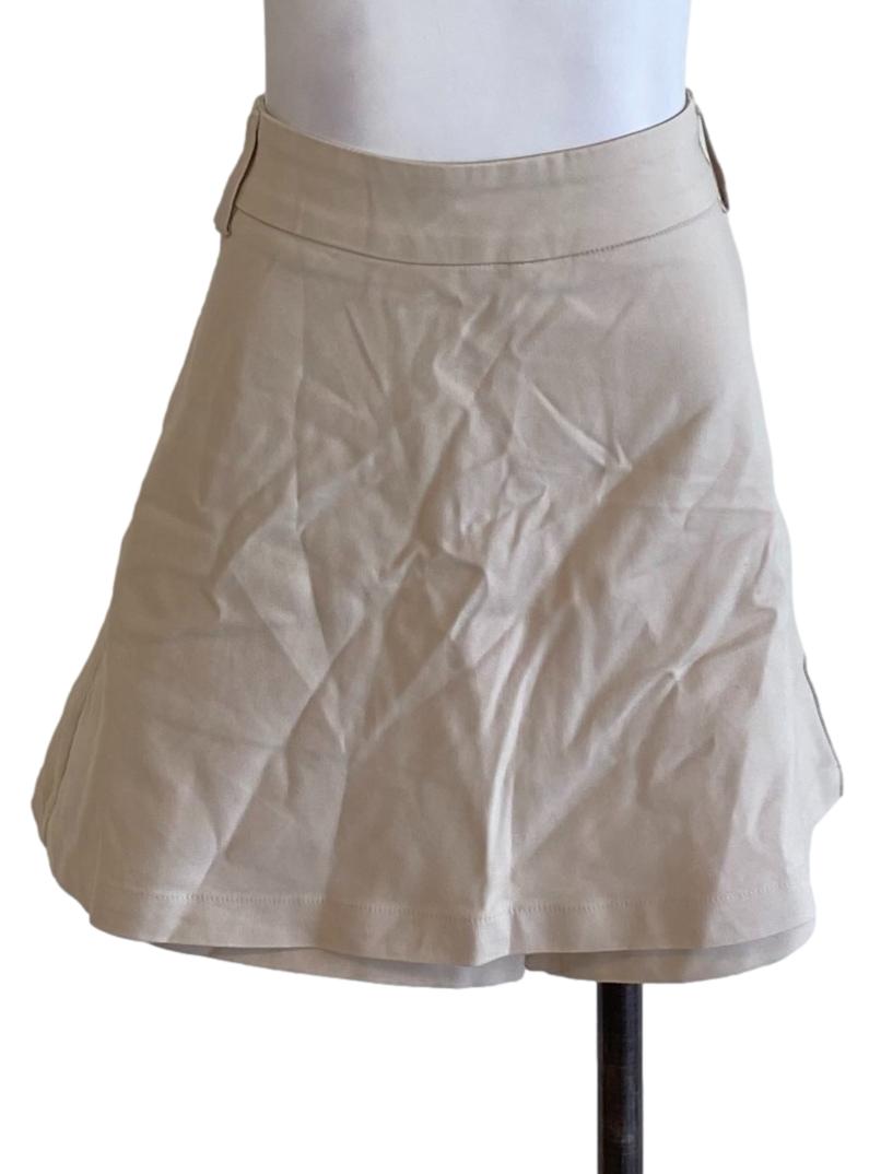 Parchment White Regular Loose Mini A-Line Skort